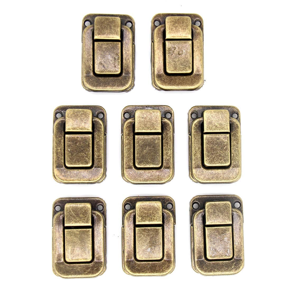 8 PCs Antique Brass Toggle Hasp Latch Lock - Case Locking Clasp - for Toolbox Wooden Case Gift Box Suitcase, Size 1-27/32" by 1-17/64" (L x W, 4.7 x 3.2 cm)