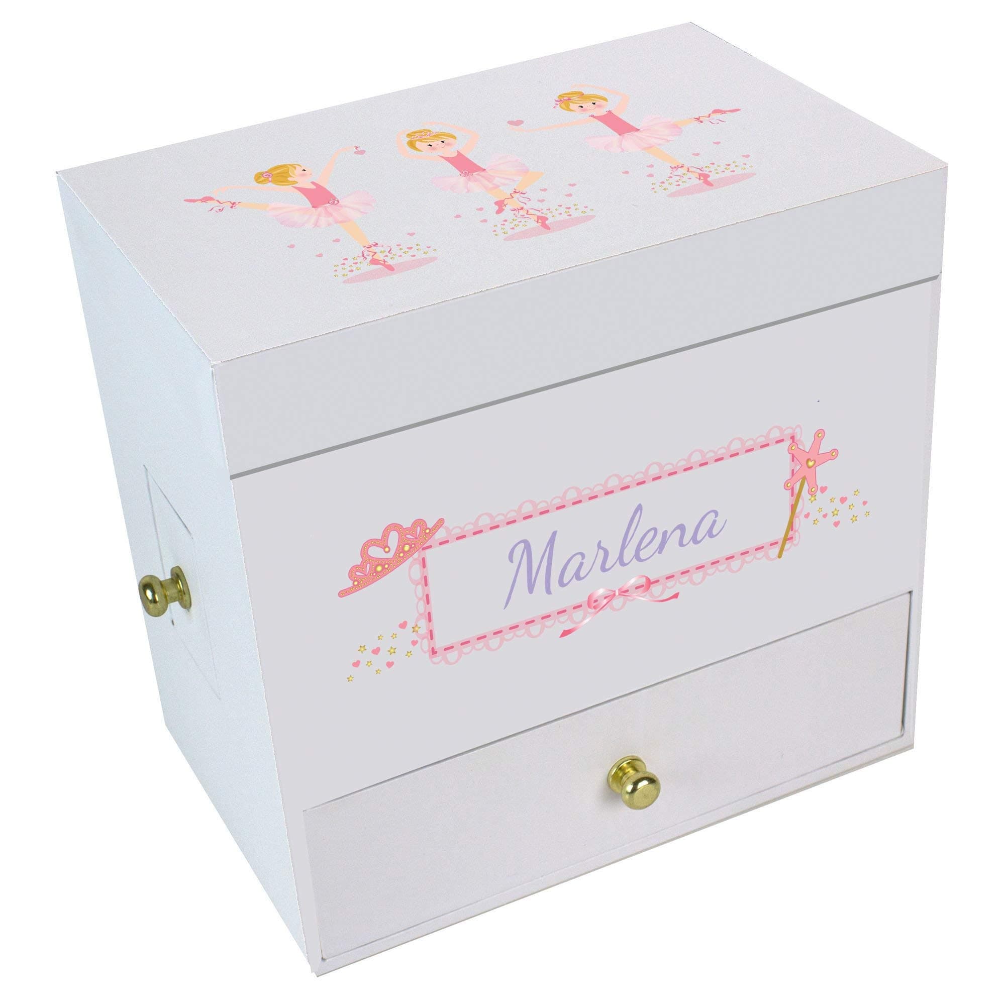 Personalized Blonde Ballerina Deluxe Musical Ballerina Jewelry Box Dance Recital Gift