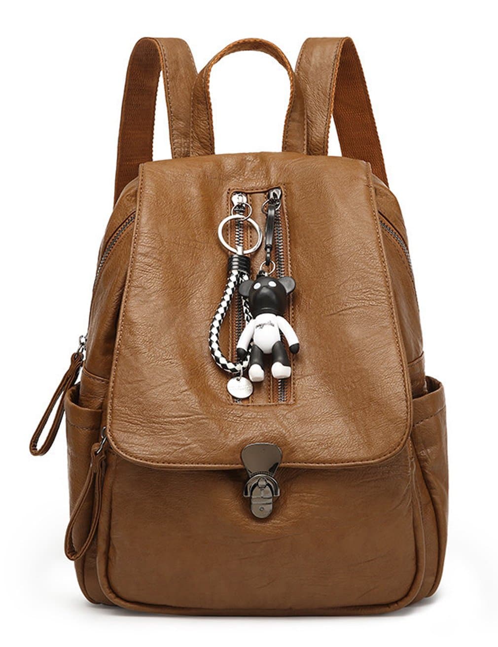 Cute Leather Backpack Women Girls Shoulder-Bags for Ladies Soft Pu Tote