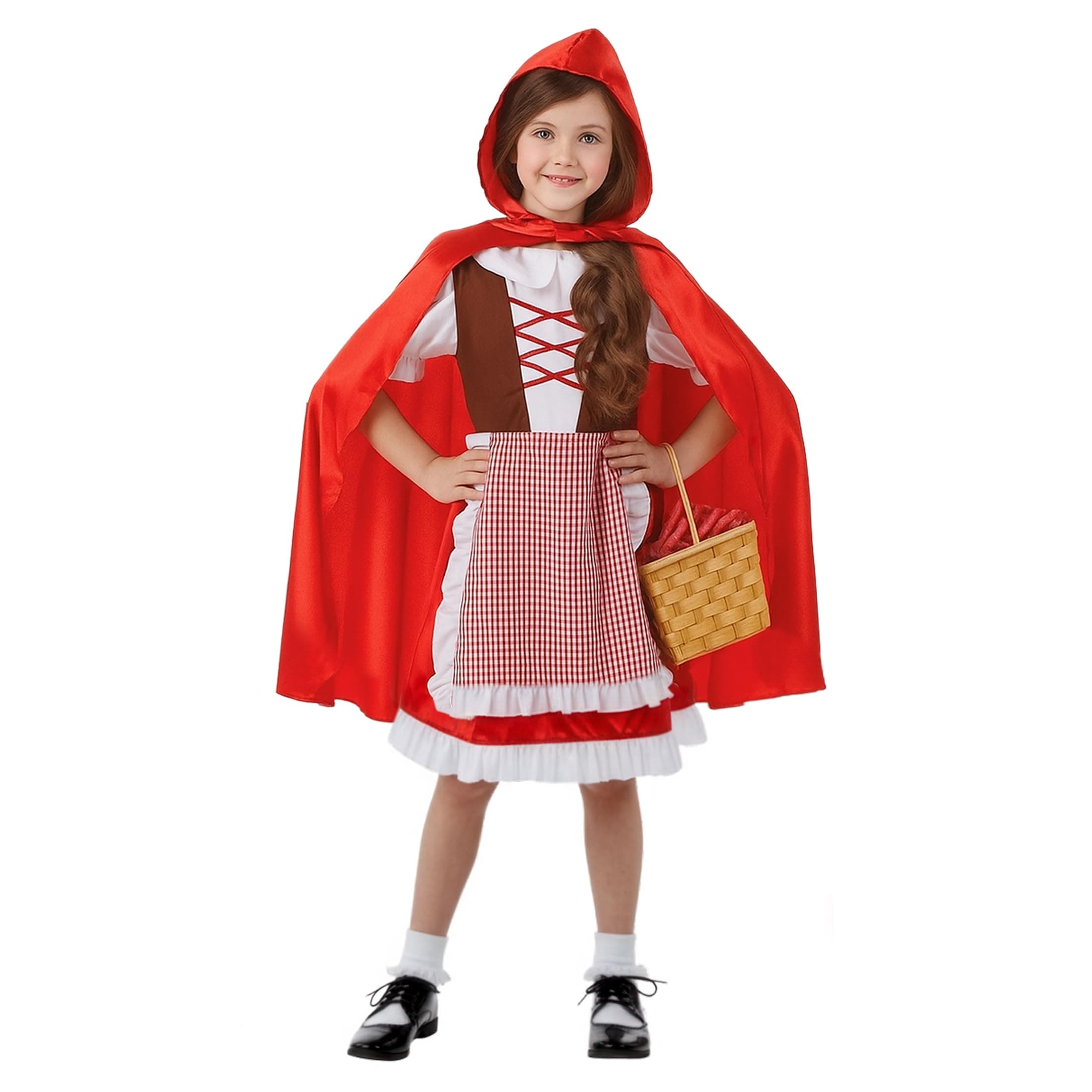 fun shack Little Red Riding Hood Costume Kids, Red Riding Hood Costume for Girls, Book Characters Costumes for Kids, Medium