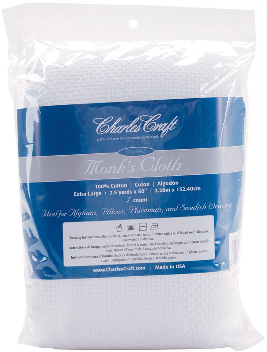 DMC Charles Craft Charles Craft Monk's Cloth Aida - 7 Count - 60" X2 (White)