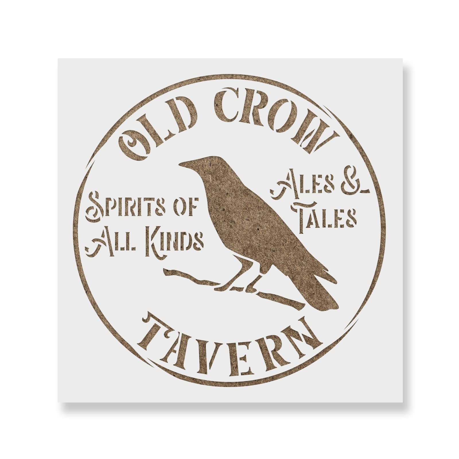 Old Crow Tavern Stencil - Unleash Creepy Creativity with Halloween Stencils, Stencils, Paint