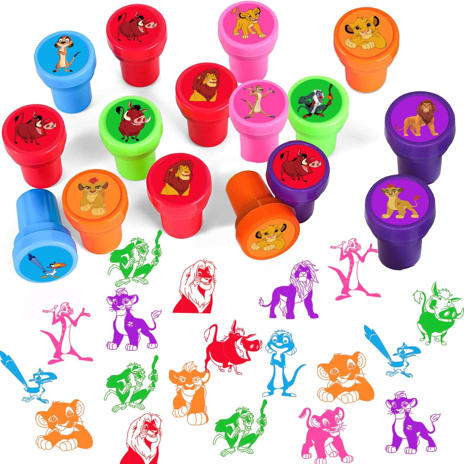 24 Pcs Lion King Themed Stampers for Kids, Lion King Birthday Party Supplies Favors, Classroom Rewards Prizes, Goody Bag Treat Bag Stuff for Lion King Birthday Party Gifts