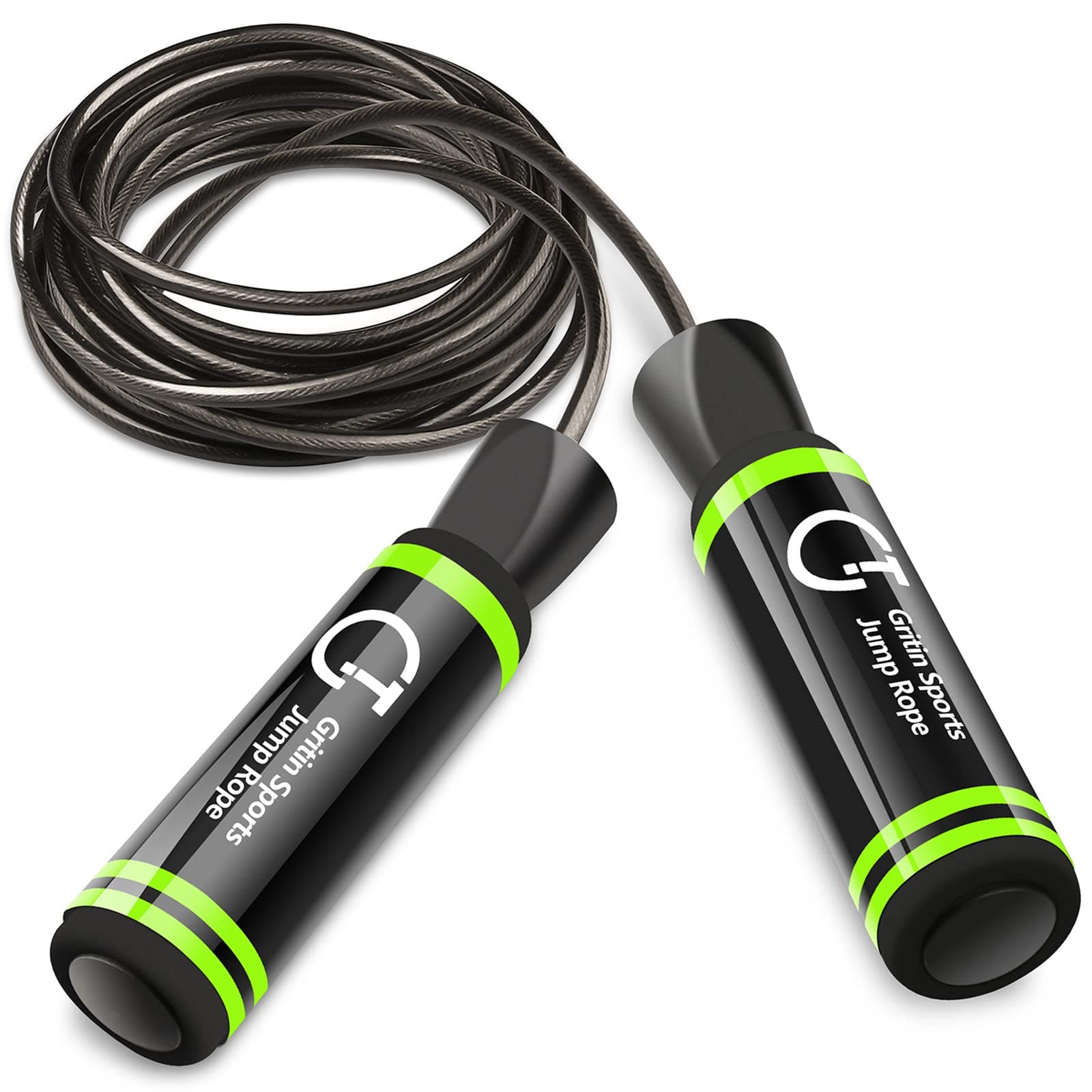 Skipping Rope, Speed Jump Rope Soft Memory Foam Handle Tangle-free Adjustable Cord&Rapid Ball Bearings Fitness Workouts Fat Burning Exercises Boxing for Adults- Length Adjuster Included.