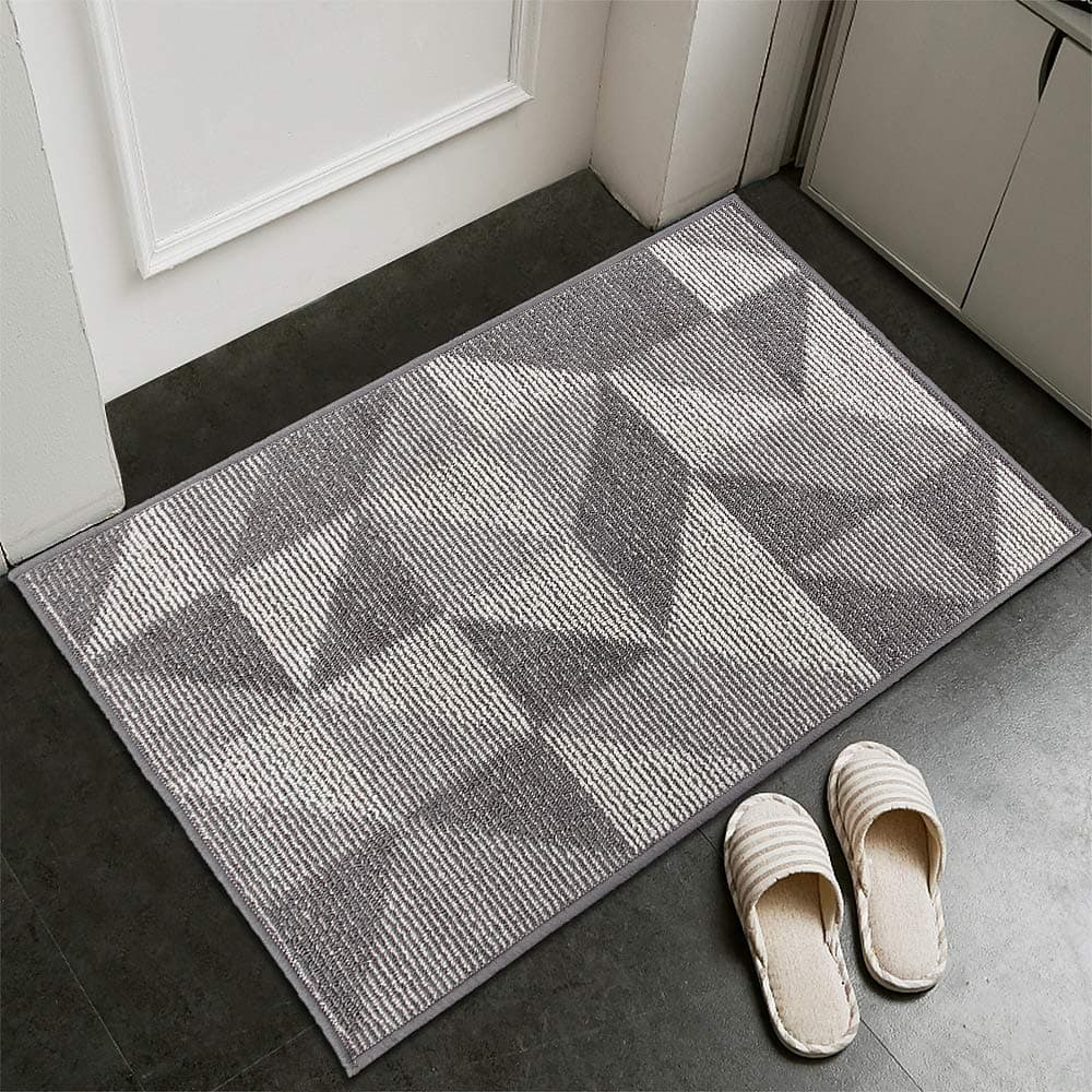 eBoutik - Grey Modern Home Welcome Door Mat Decoration- Door Mat Non Slip Indoor Doormat Machine Washable Barrier Mat Dirt Trapper - Home Decor (Grey, 50cm * 80cm)