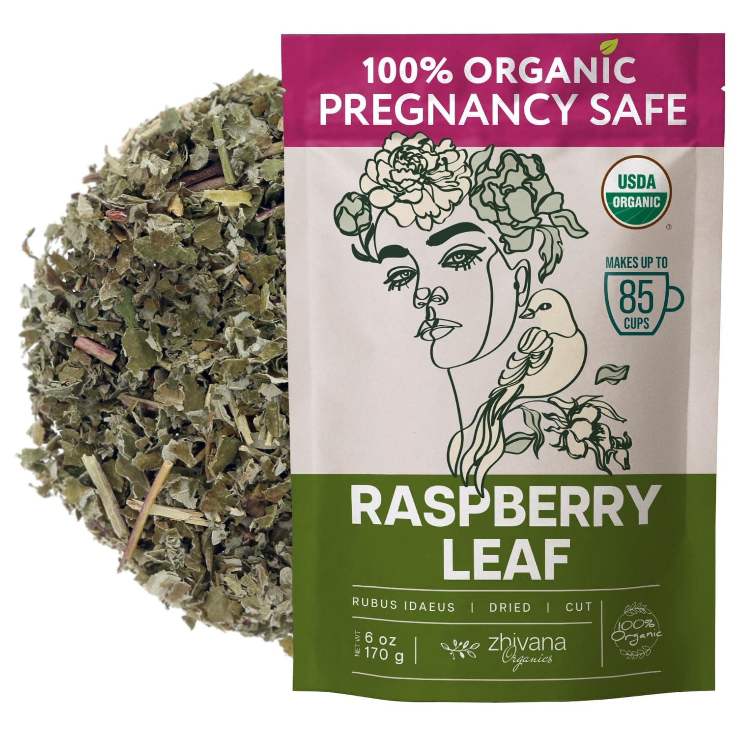 Raspberry Leaf Tea – Red Raspberry Leaf Tea Loose, Healthy Cycle Tea for Women, Pregnancy Tea, Labor Tea, Postpartum Tea – 6oz