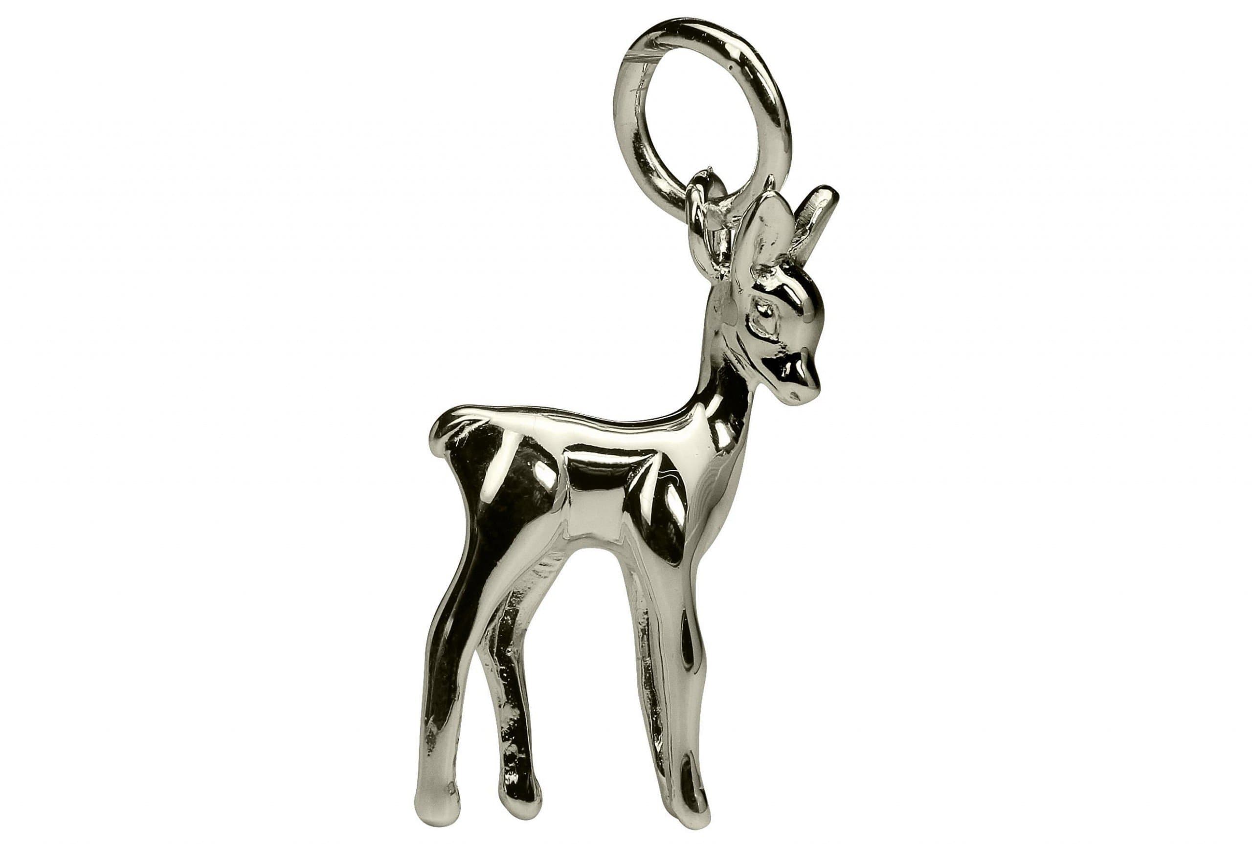 SILBERMOOS Ladies' child's pendant charm deer fawn shiny 925 sterling silver