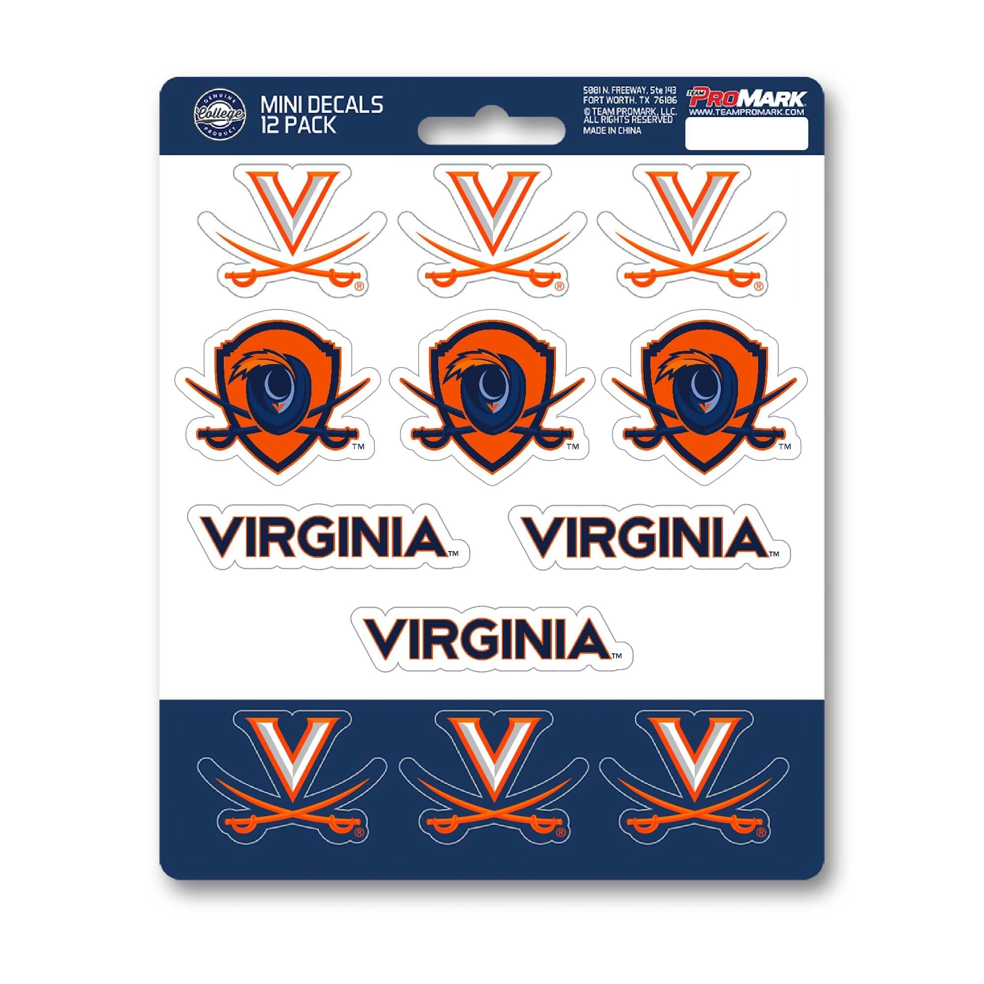 FANMATS NCAA Unisex-Teen Decal Set Mini 12 Pack