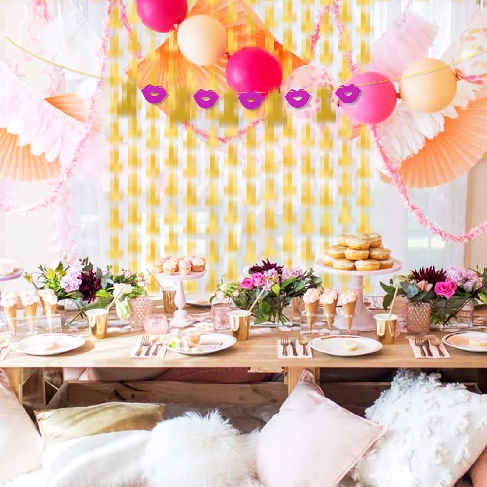 Bachelorette Party Decoration Golden Bachelor Banner Bridal Shower Party Supplies Golden Foil Curtain Hen Party Banner Glitter Paper Garland Decoration Forever Glitter Banner Party Photo Props