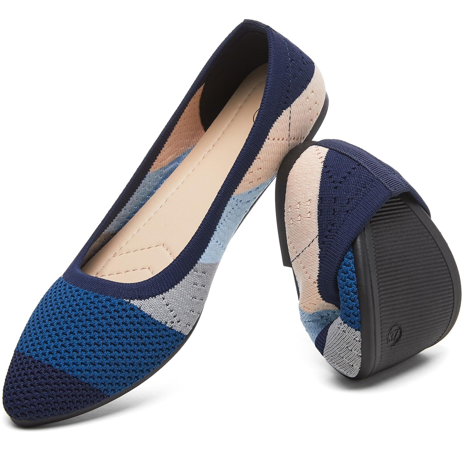 Women’s Ballet Flat Flats Shoes Comfortable Mesh Pointed Toe Slip On Dress Shoes