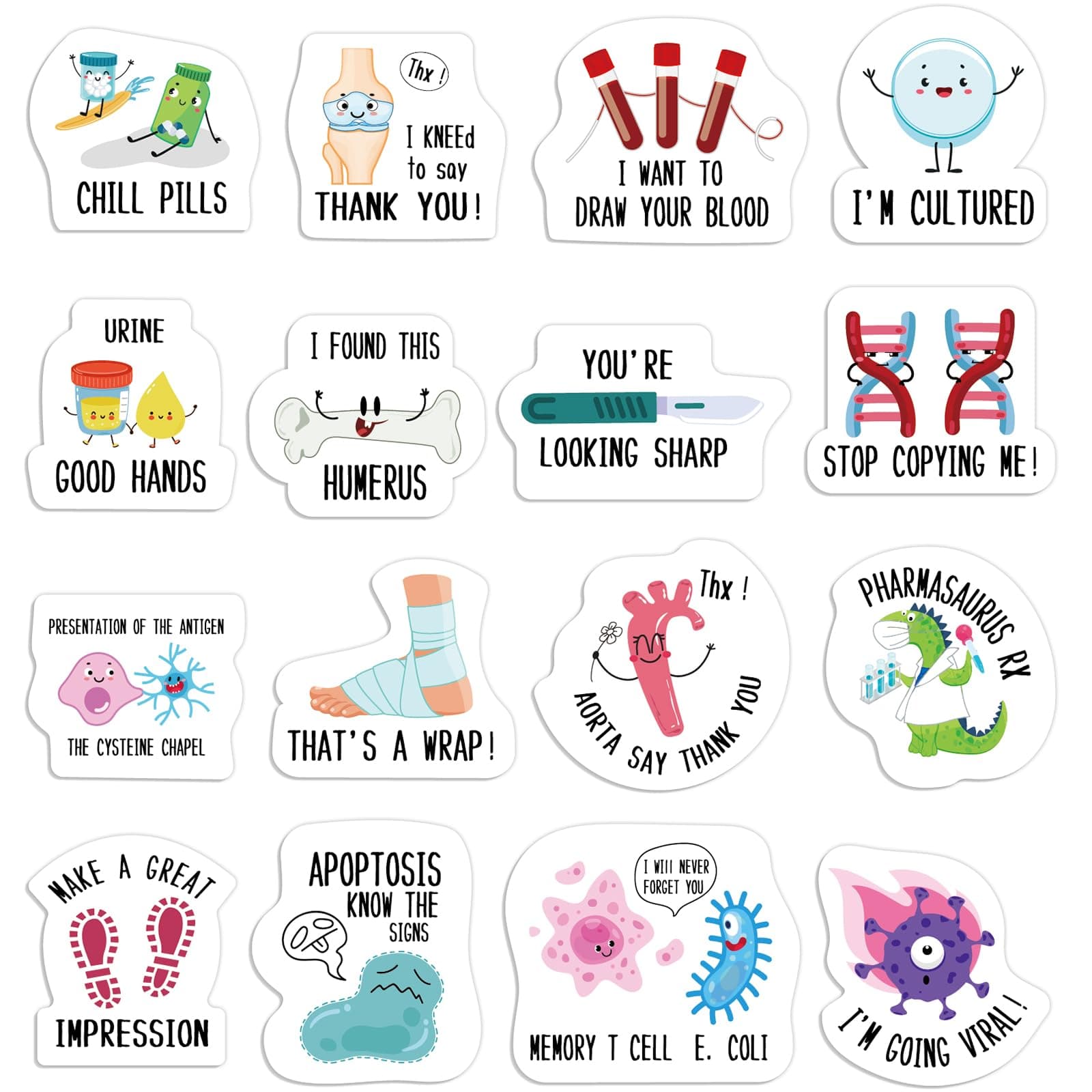 400 Pcs Nursing Stickers Funny Pun Nurse Stickers Medical Themed Decals Nursing Student Decals Nurse Accessories for Water Bottles Laptop Envelopes Phone Nurses Week Supplies(Cute)