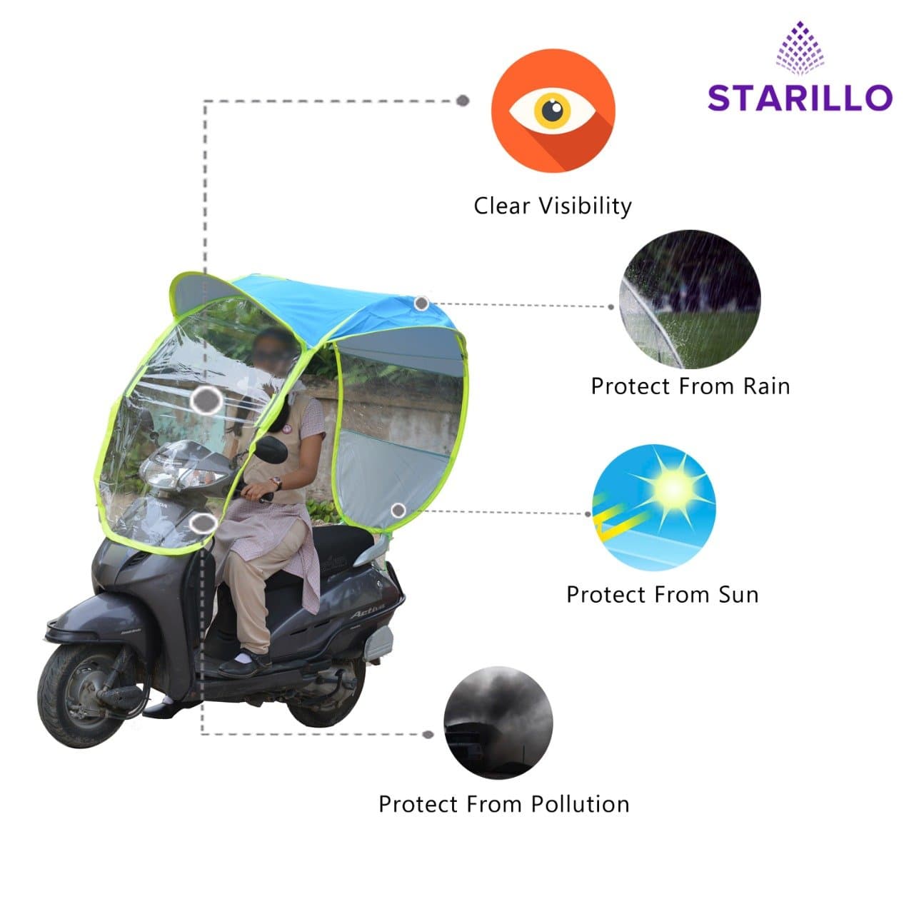 STARILLO Bike and Scooter Waterproof Umbrella