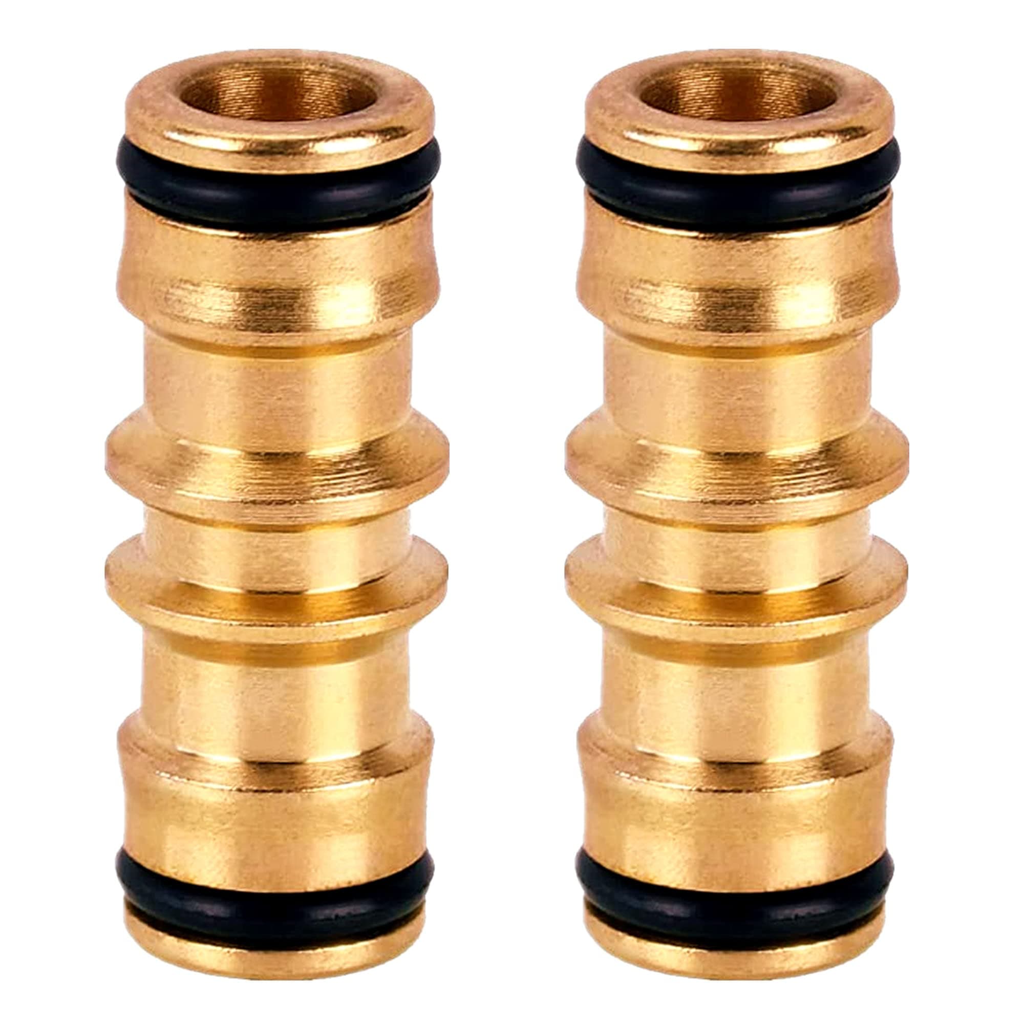 CZSYZCZS Brass Double Male Hose End Fittings，Dual Male Hose Connector Extenders for Garden Hose Tubes 2 Pcs(Double Male Connector)