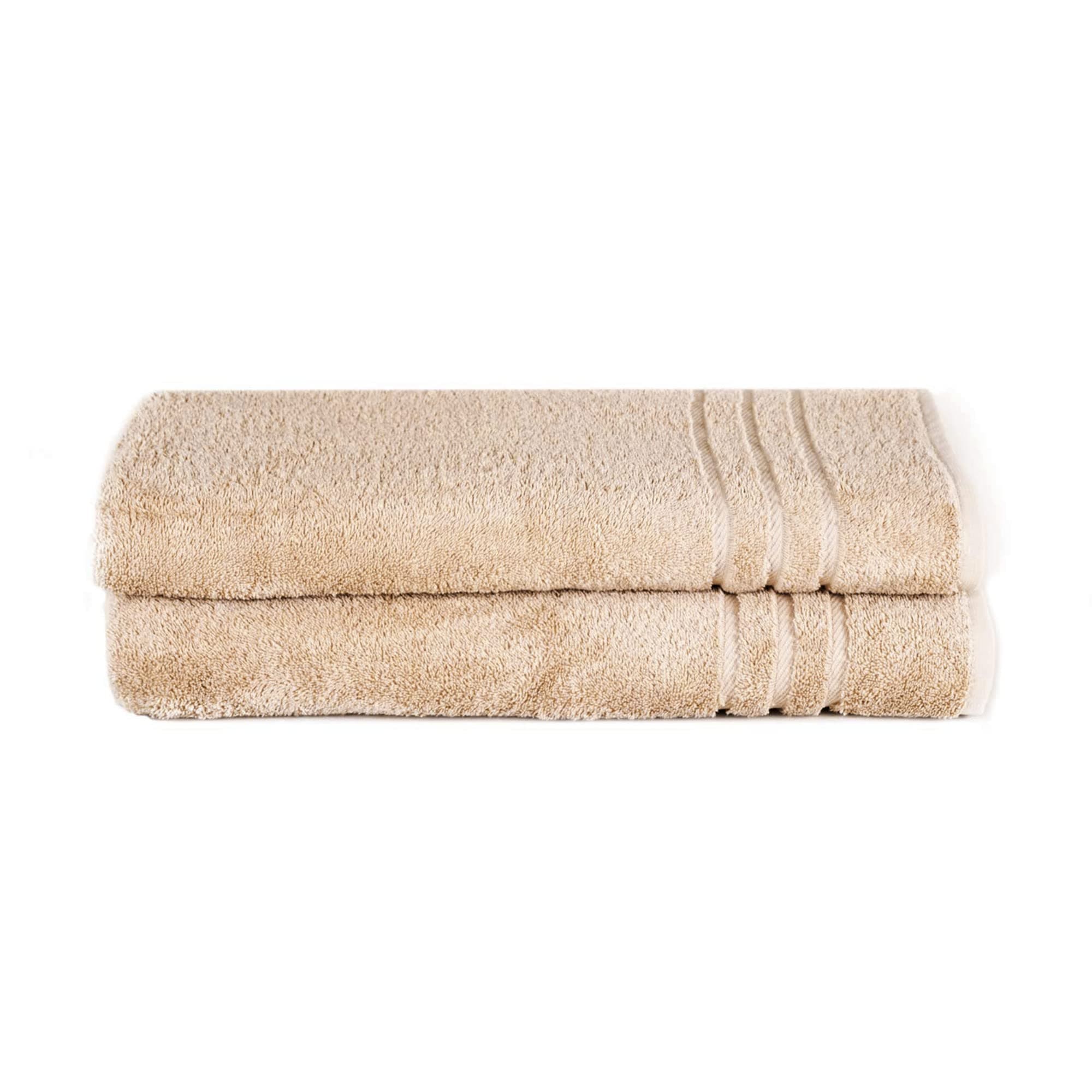 KomfortecJumbo Bath Towel Set 70 x 200 cm, 100% Cotton & 500 GSM, Extra Large Bath Sheets, Sauna Towels Soft, Terry, Quick Drying, Beige