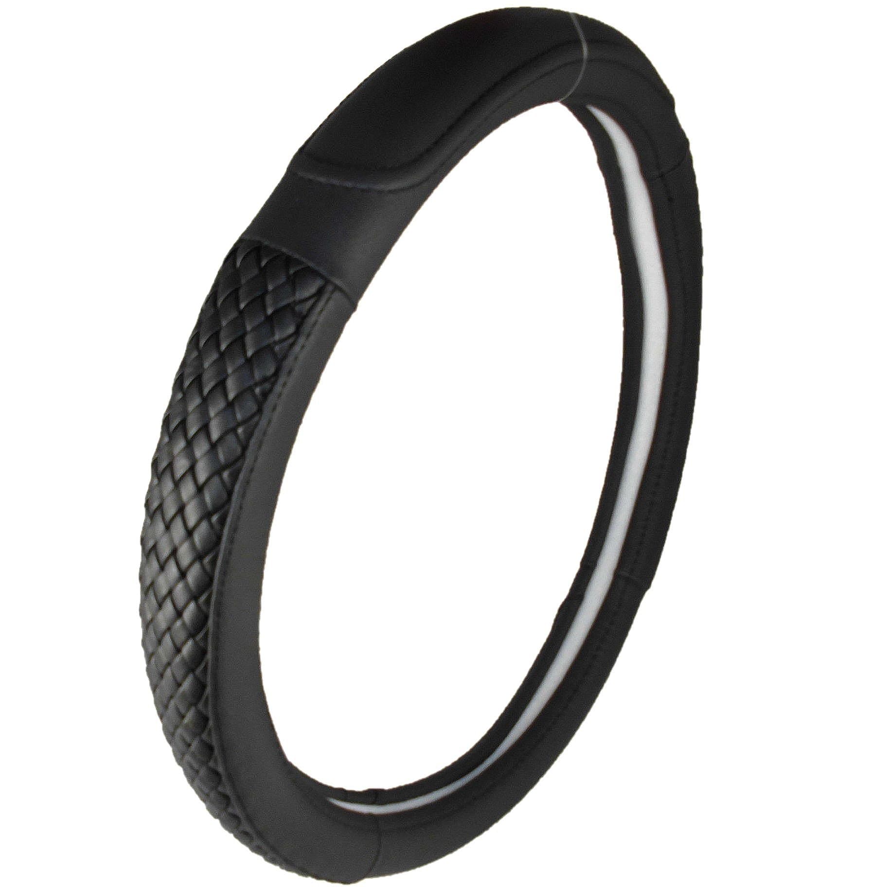 Generic Leather Braided Car Steering Wheel Cover Sets 14-15" Non-slip (Black)