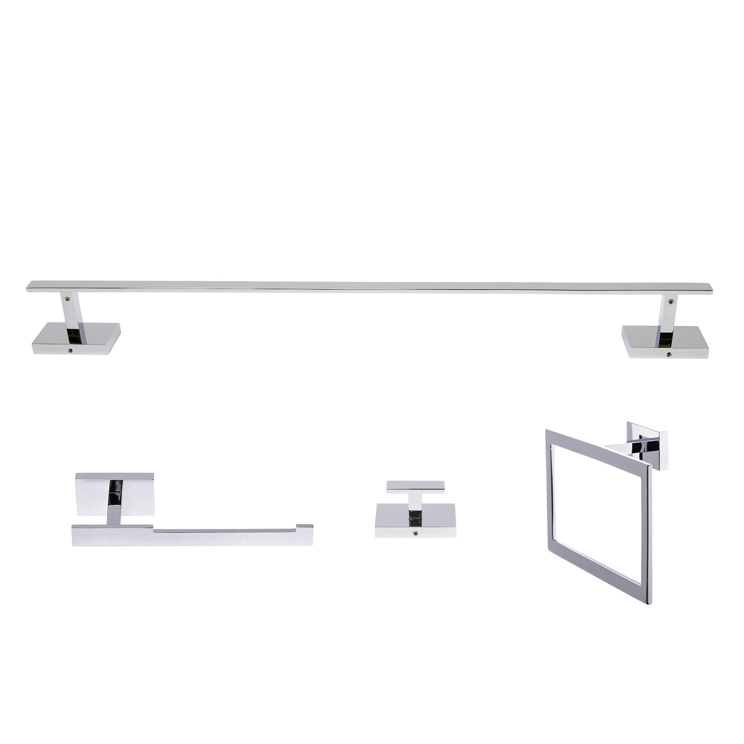 Italia Collection GE4SET Italia Genoa Series 4 Piece Polished Chrome Bathroom Accessory Set