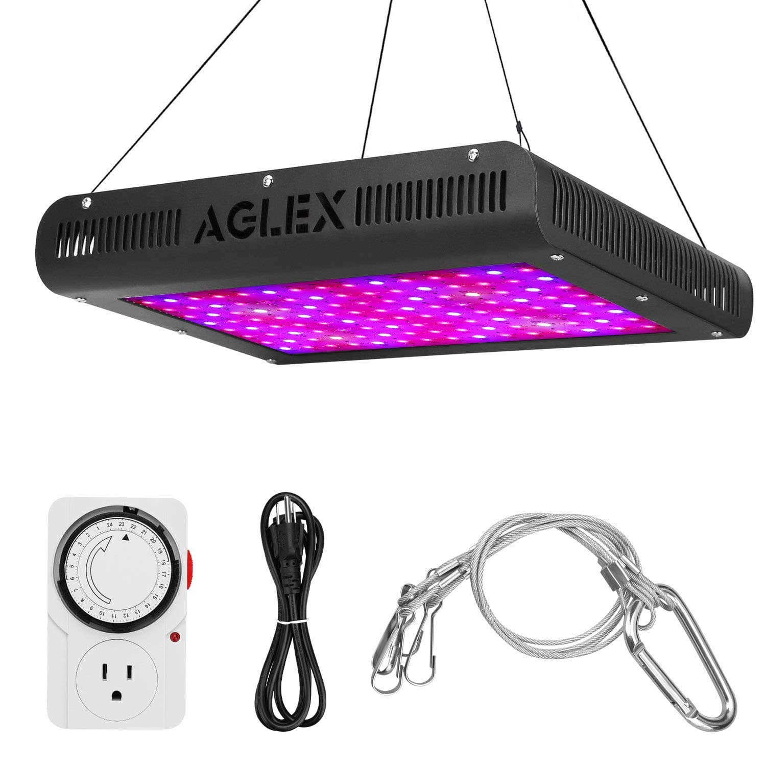 AGLEX 1200 Watt LED Grow Light - Full Spectrum LED Plant Grow Lamp with Timer Daisy Chain UV IR for Indoor Plants Veg and Flower