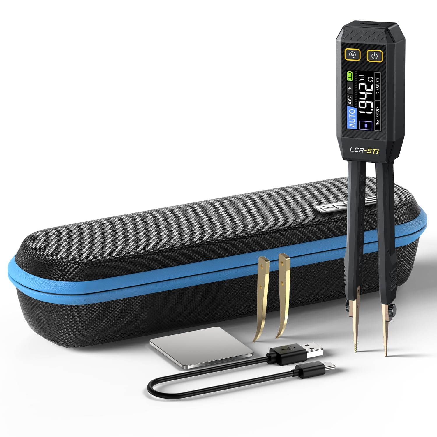 LCR-ST1 Mini Smart Tweezer LCR SMD ESR Tester Resistance Capacitance Inductance Continuity Diode Test Measurement Tools