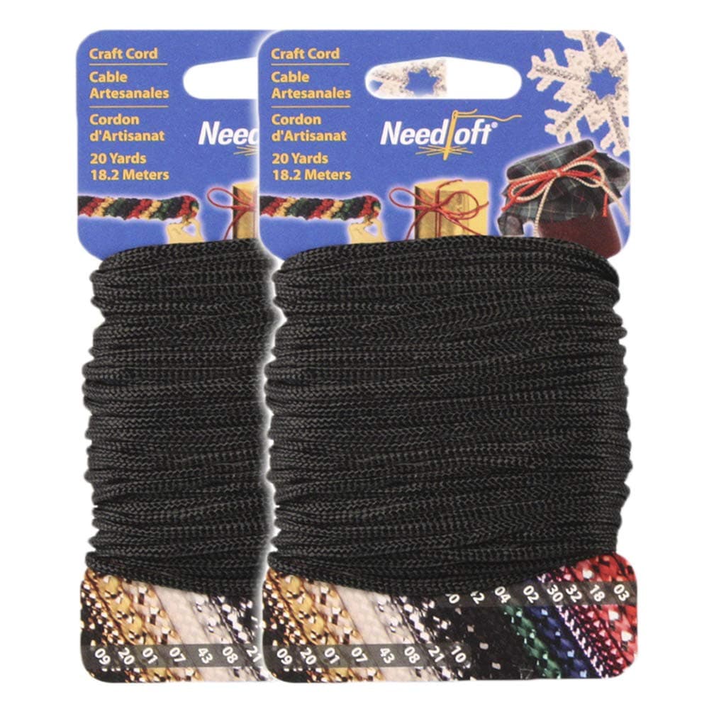 #42 Solid Black - Needloft® Craft Cord 2 Pack 40 Yards (2x20yds)