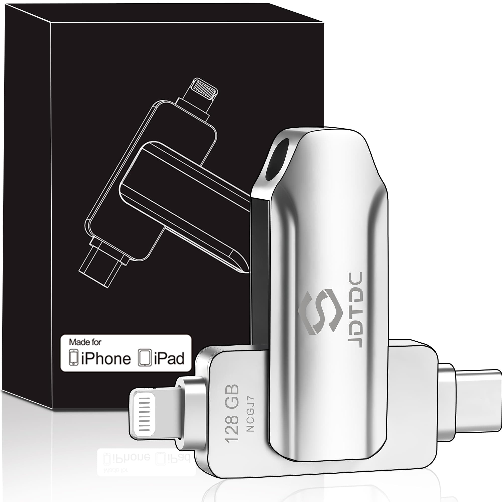 【Trusted by 9 million worldwide】 Apple MFi Certified 128GB iPhone USB Memory | Genuine Capacity | iPhone Memory | Automatic Backup of Photos/Videos/Contacts | iPhone 16 15 Type-C USB Memory Compatible