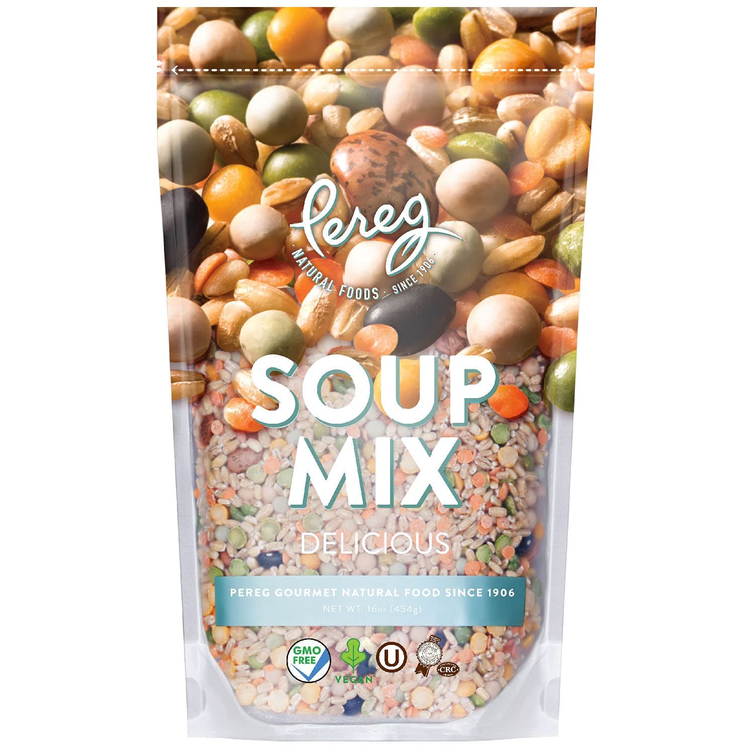 Pereg Natural Foods Soup Mix, Peas, Beans, Lentils, Kosher, Natural, 1lb