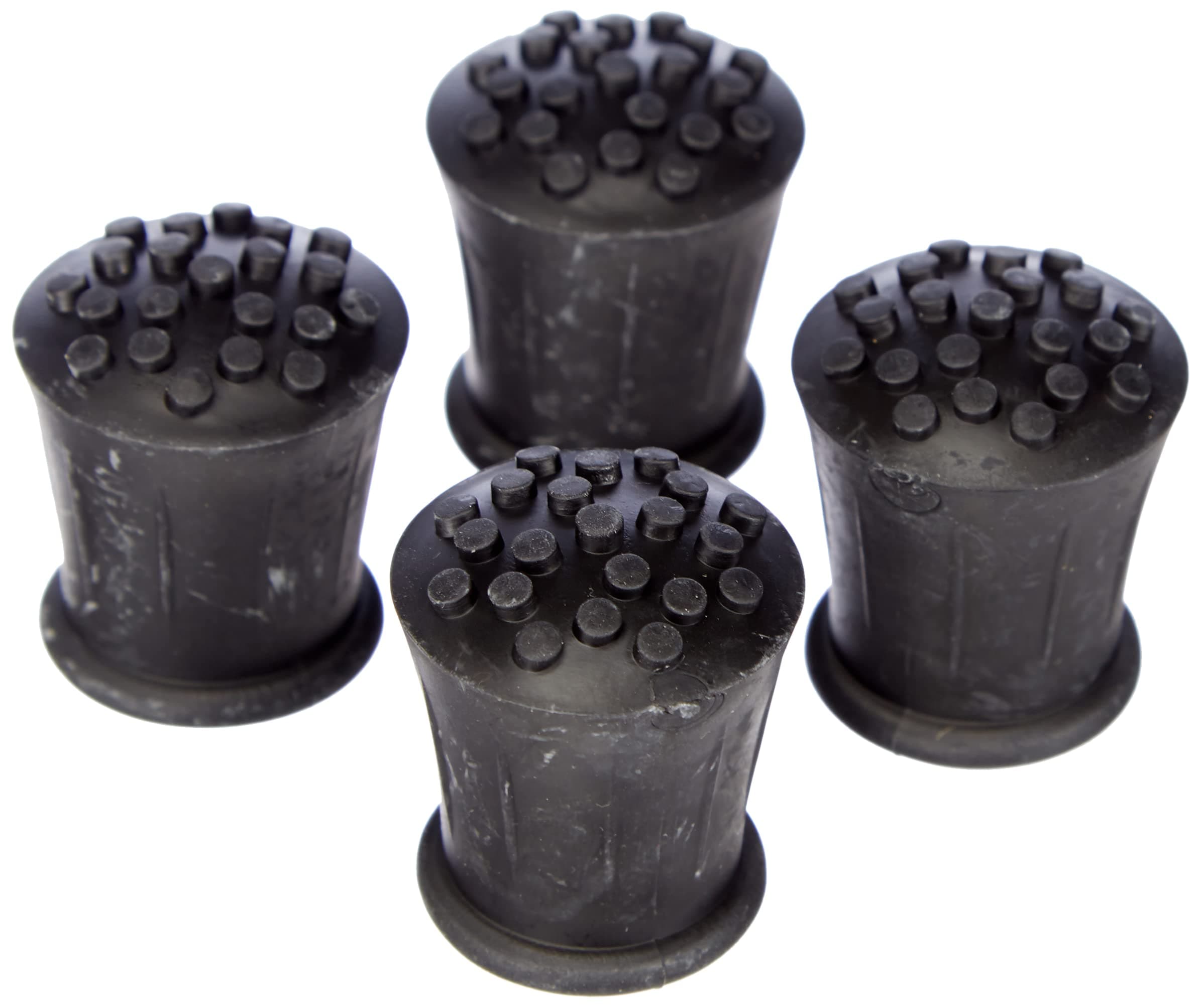 BH05582 Heavy Duty Rubber Walking Stick Ferrule Protectors Cane Tips, 19mm (3/4 inch) - Black, Pack of 4