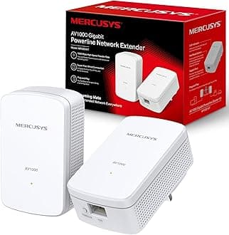 Mercusys MP500 KIT AV1000 Gigabit Powerline Adapter Kit, WiFi Extender Speed Up To 1000 Mbps, 300 meters Range, Eliminate WiFi Dead Zones, No Configuration required, Package may vary