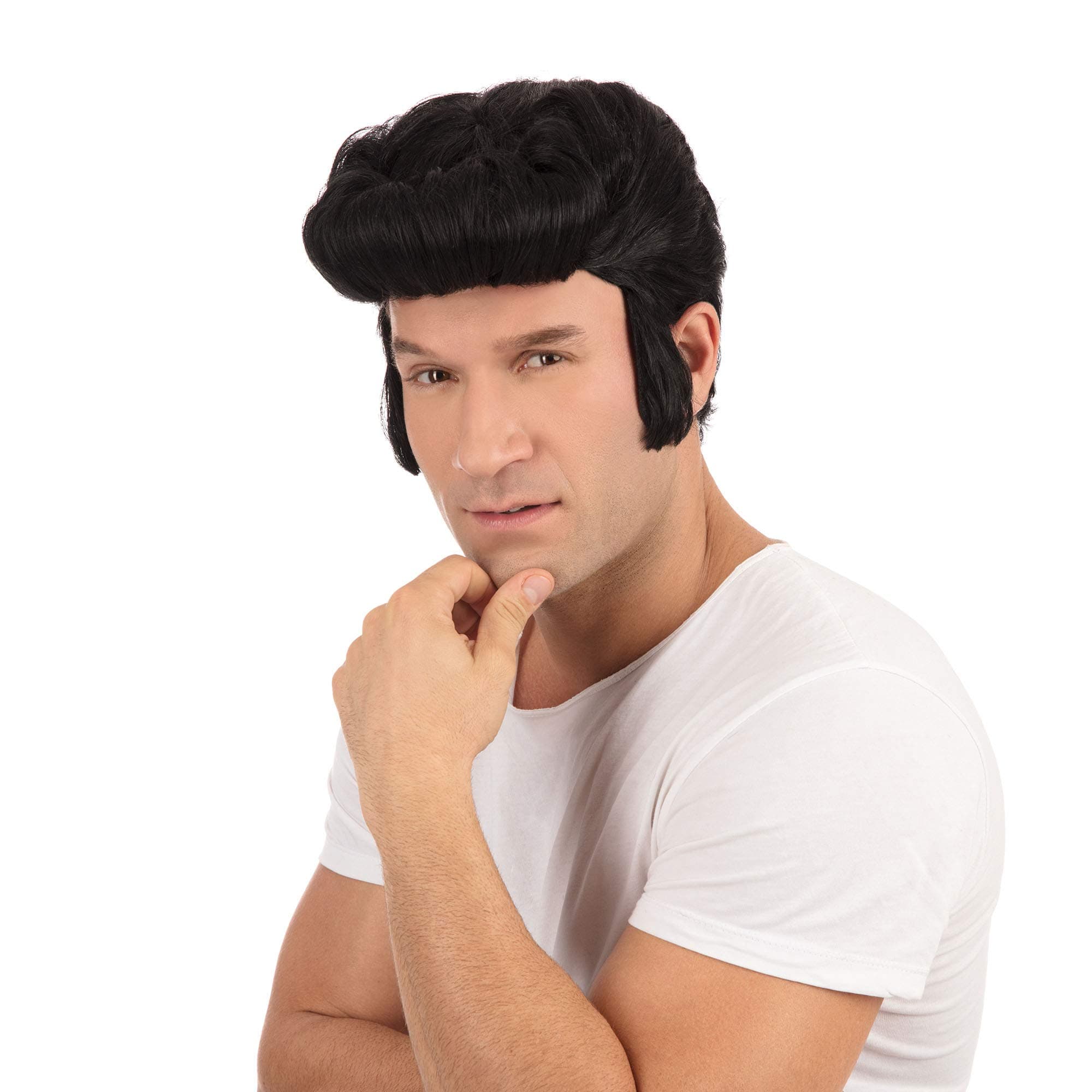 BW686 Greaser Wig, Black, One Size, Boxed World Book Day Halloween Halloween