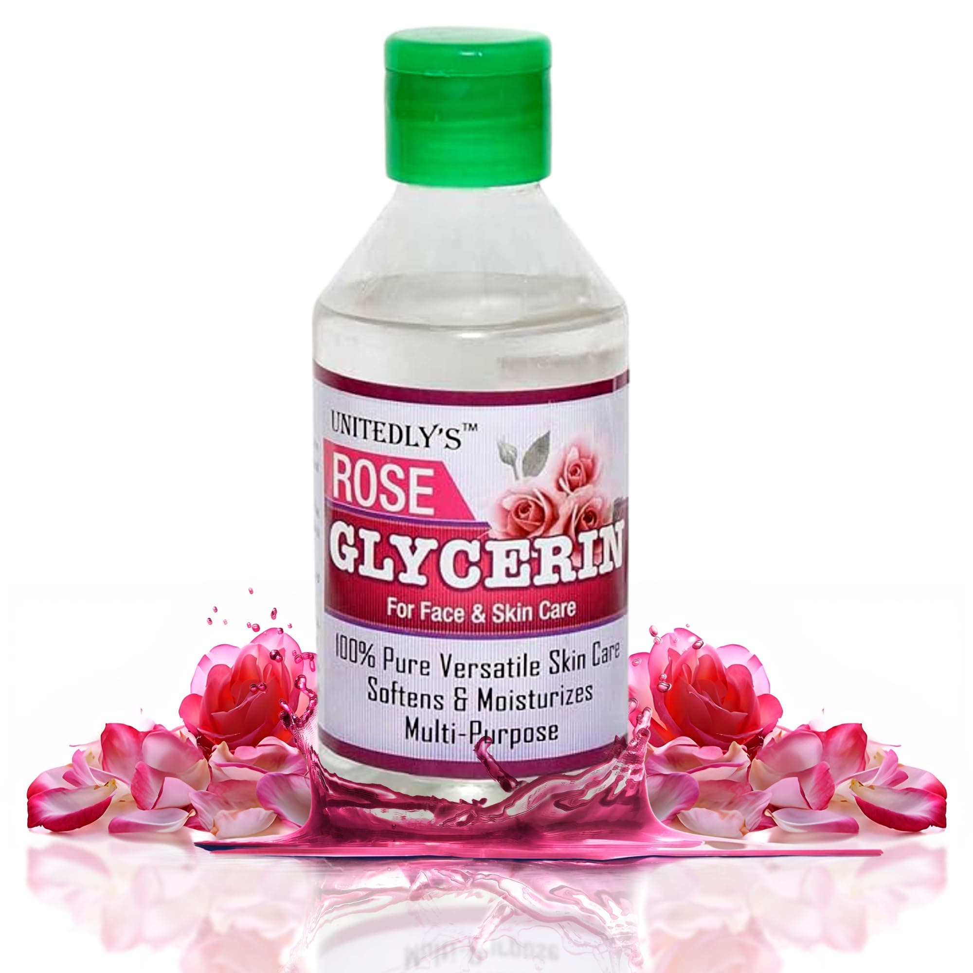 Rose Glycerine Liquid for Skin 200 gm | Pure Glycerine for Face, Skin Whitening & Hair Beauty Care | Nourishes, Cleanses, Moisturizes & Prevents Wrinkles | Reduces Acne, Dandruff & Split Ends