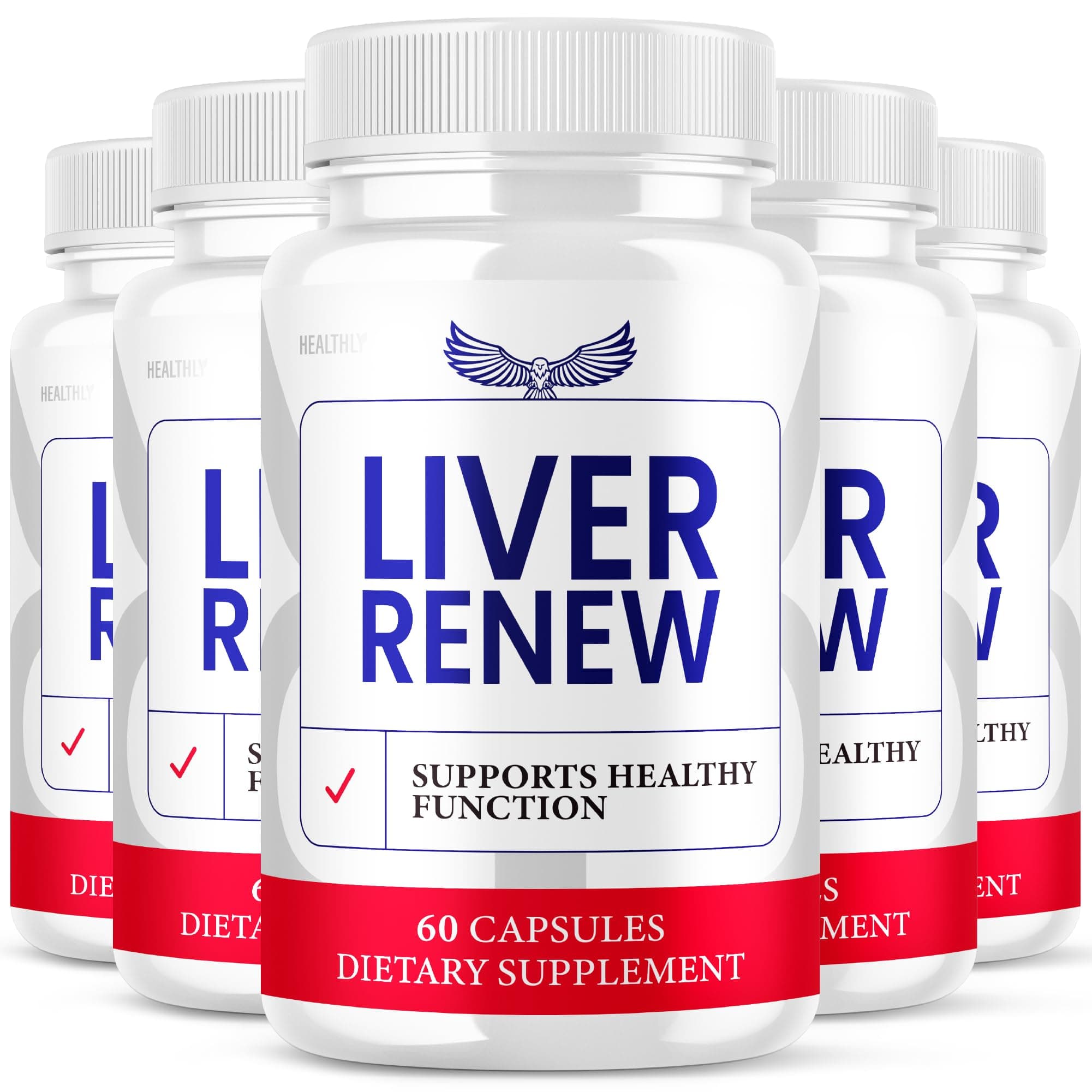 (5 Pack) Liver Renew Formula Pills - Official Formula - LiverRenew Health Supplement Nation Liver Support Formula - Advanced Strength Supplement Ingredients Artichoke Renewed Extra (300 Capsules)