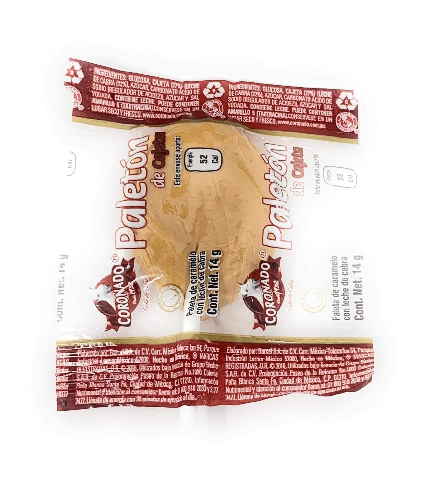 Coronado Cajeta Lollipops Paletones 50 Pieces