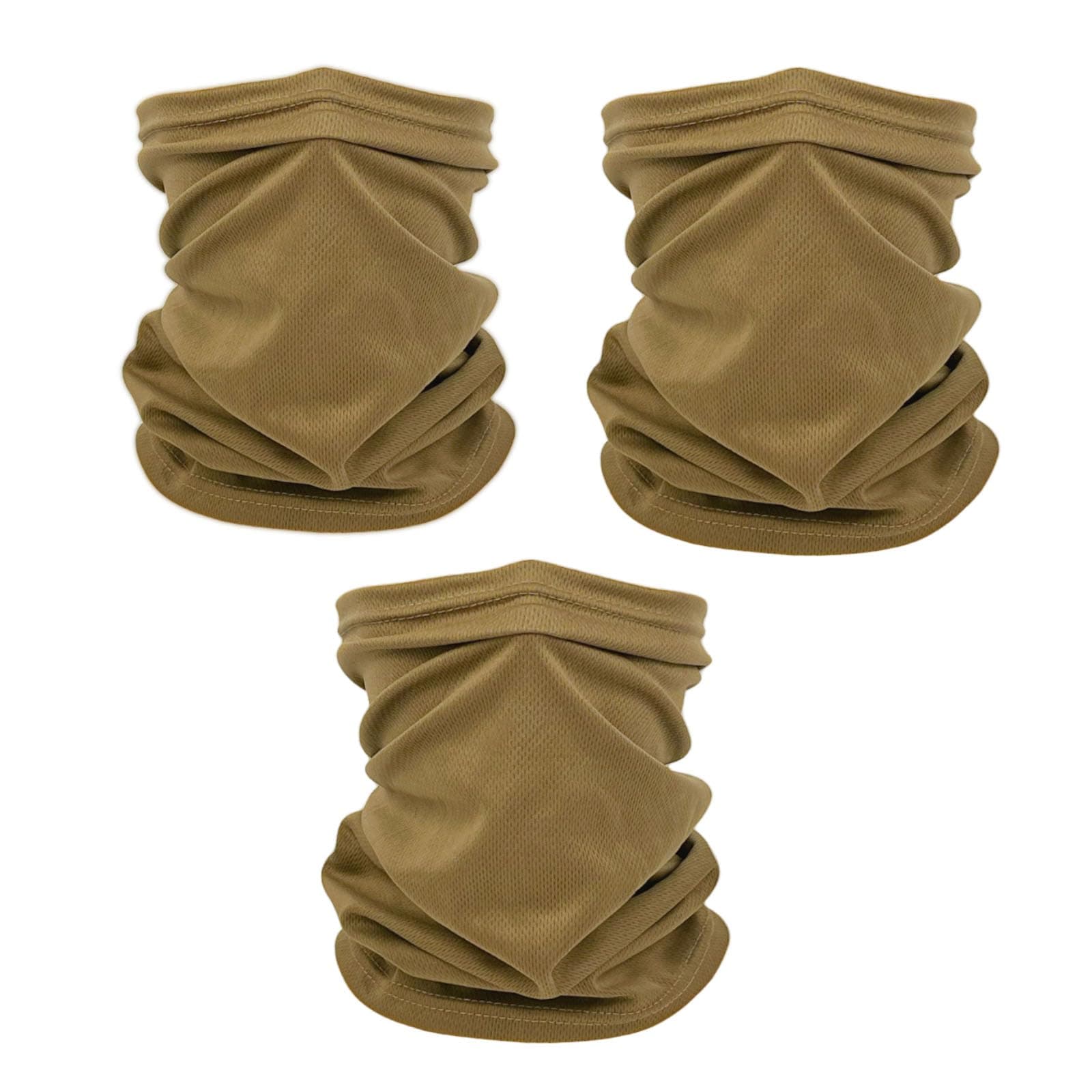 Coyote Brown Neck Gaiter, tan face mask bandanas men cooling summer, half face covering women