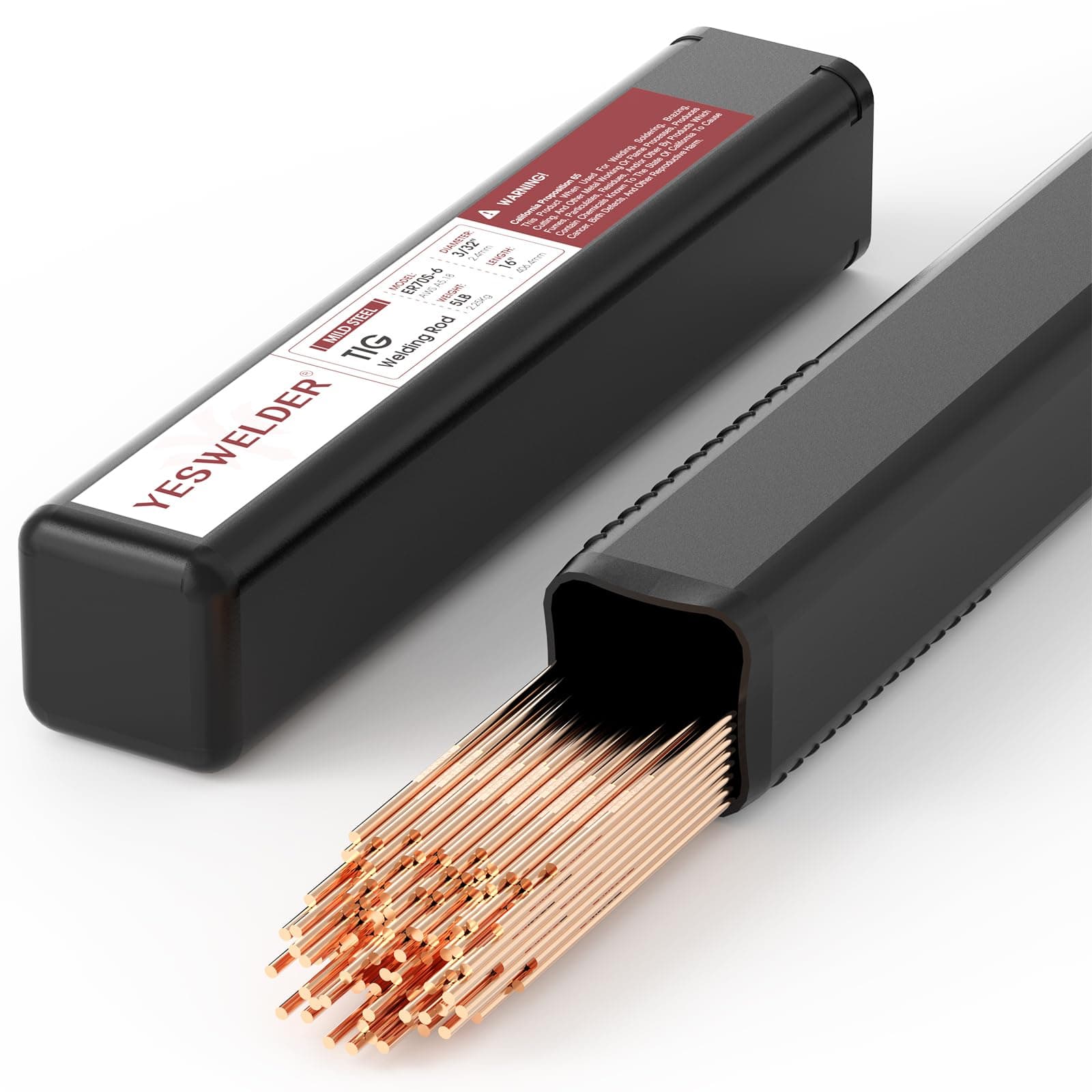 YESWELDER Mild Steel TIG Welding Rod ER70S-6 3/32"x16" 5LB