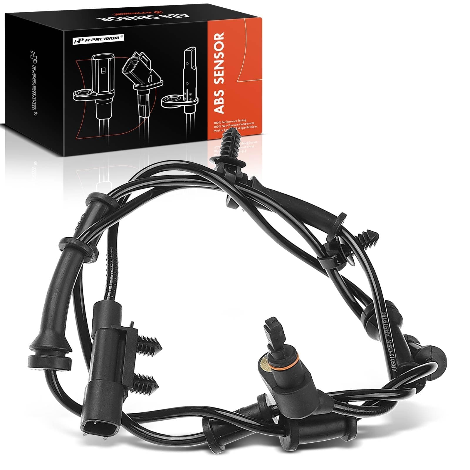 A-Premium Front Left Driver or Right Passenger Side ABS Wheel Speed Sensor Compatible with Jeep Models - Wrangler 2007-2017, Wrangler JK 2018, V6 3.6L 3.8L - Replace# 68003281AC, 68003281AA