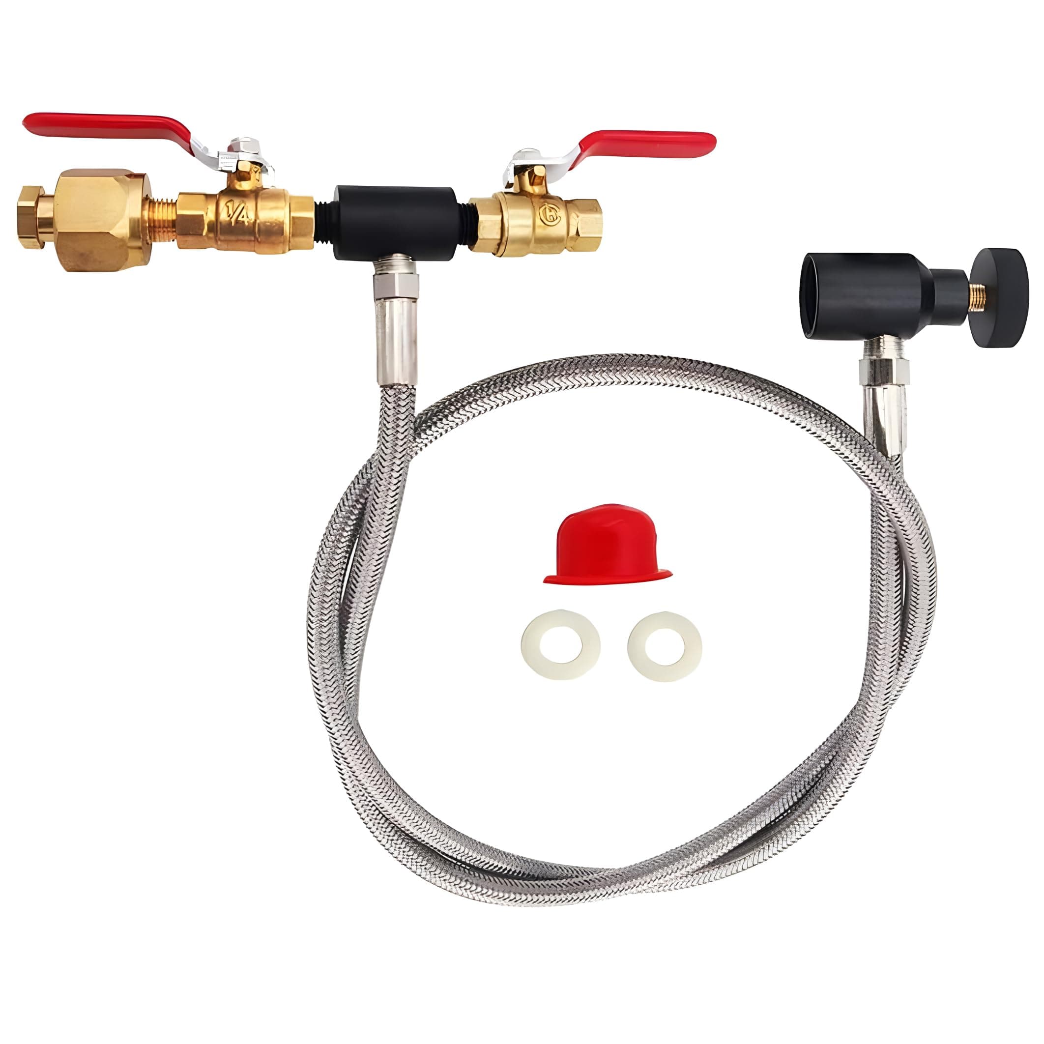 Paintball CO2 Tank Refill Station CO2 Cartridges Fill Adapter Strage Stainless Steel Connector Hose for 12oz, 16oz, 20oz, CO2 Tanks