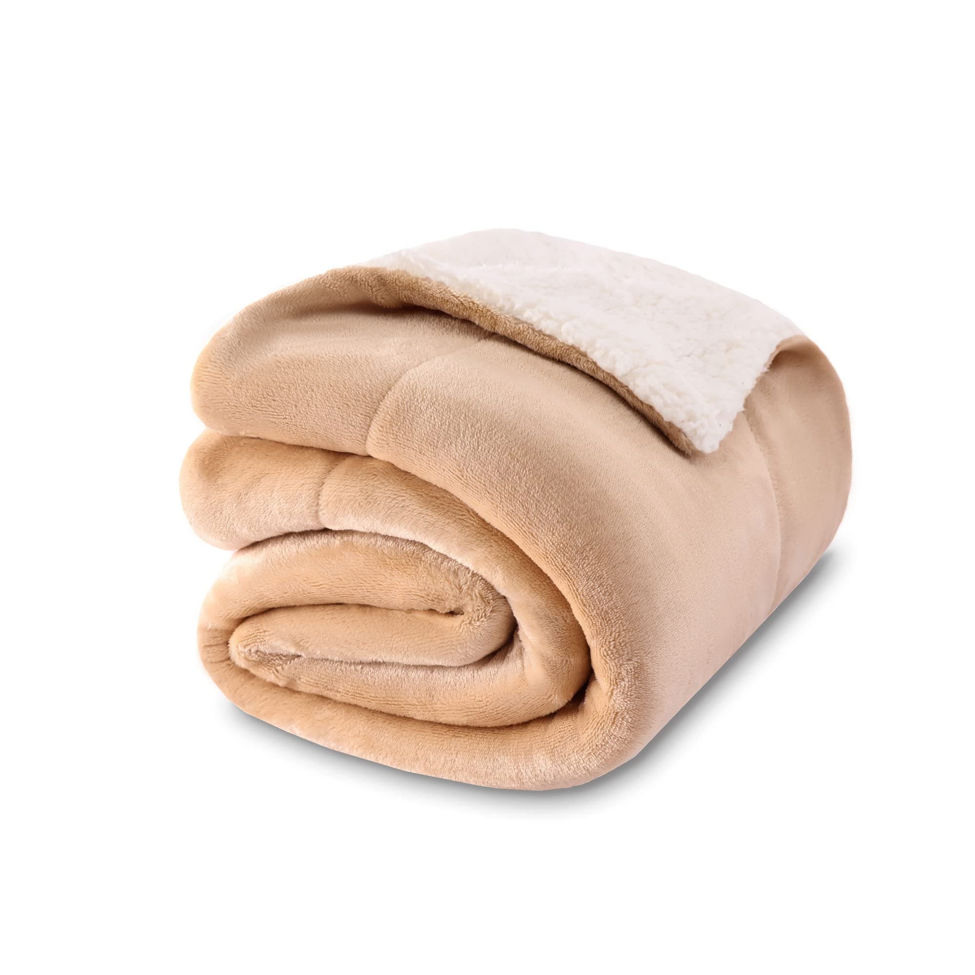 NANPIPER Baby Sherpa Blanket,Warm Toddler Throw Blanket,Soft Newborn Fleece Blanket for Winter (Beige,30x40 inches)