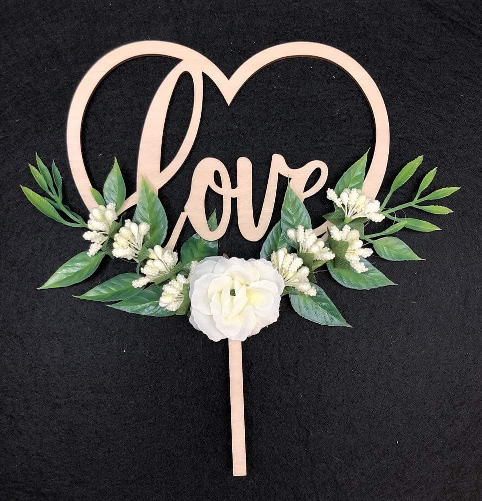 ALISSAR Wedding Cake Topper, Love Cake Topper for Wedding Anniversary Bridal Shower Engagement Bachelorette Party (Wedding)