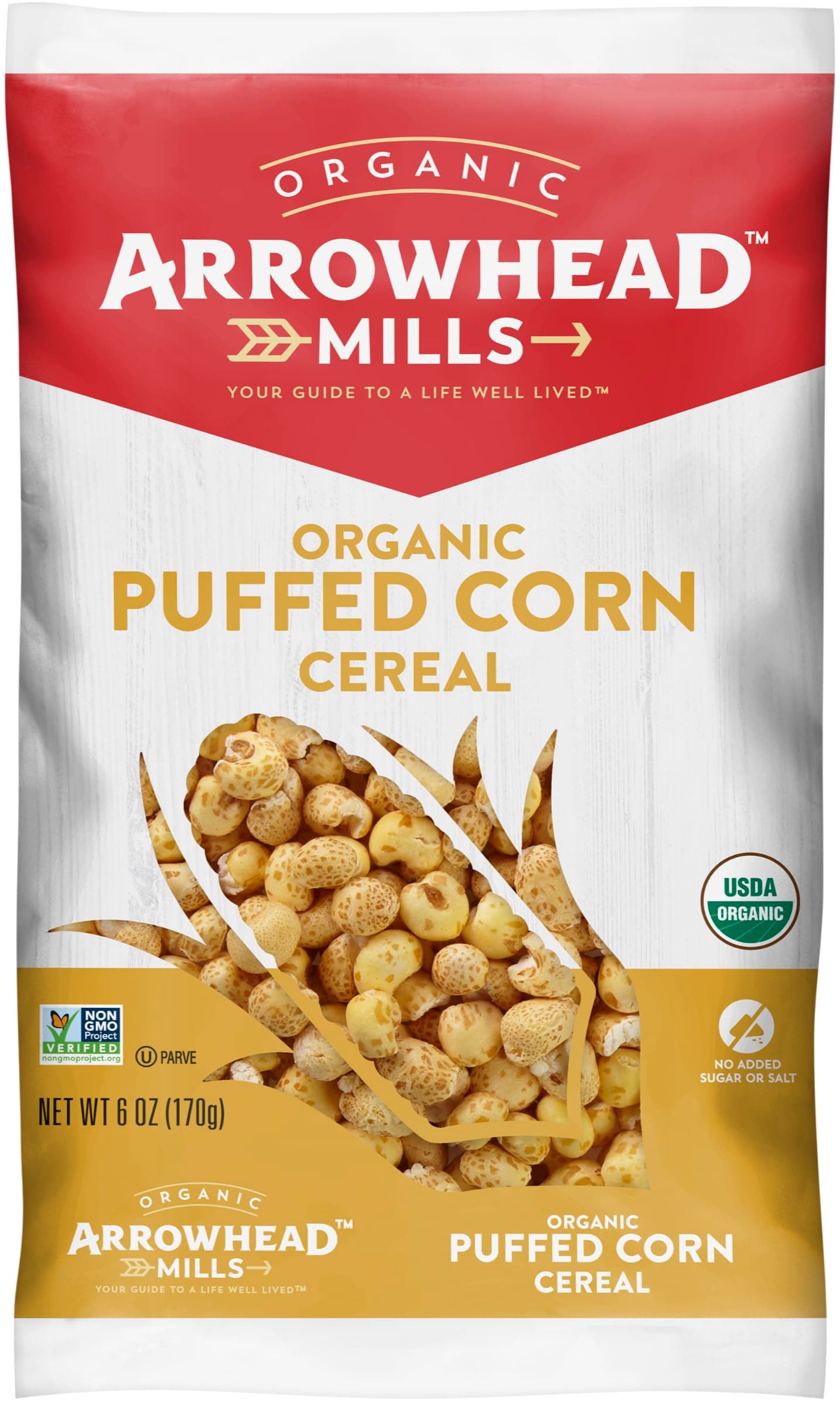 Arrowhead Mills Organic Puffed Corn Cereal, 6 oz
