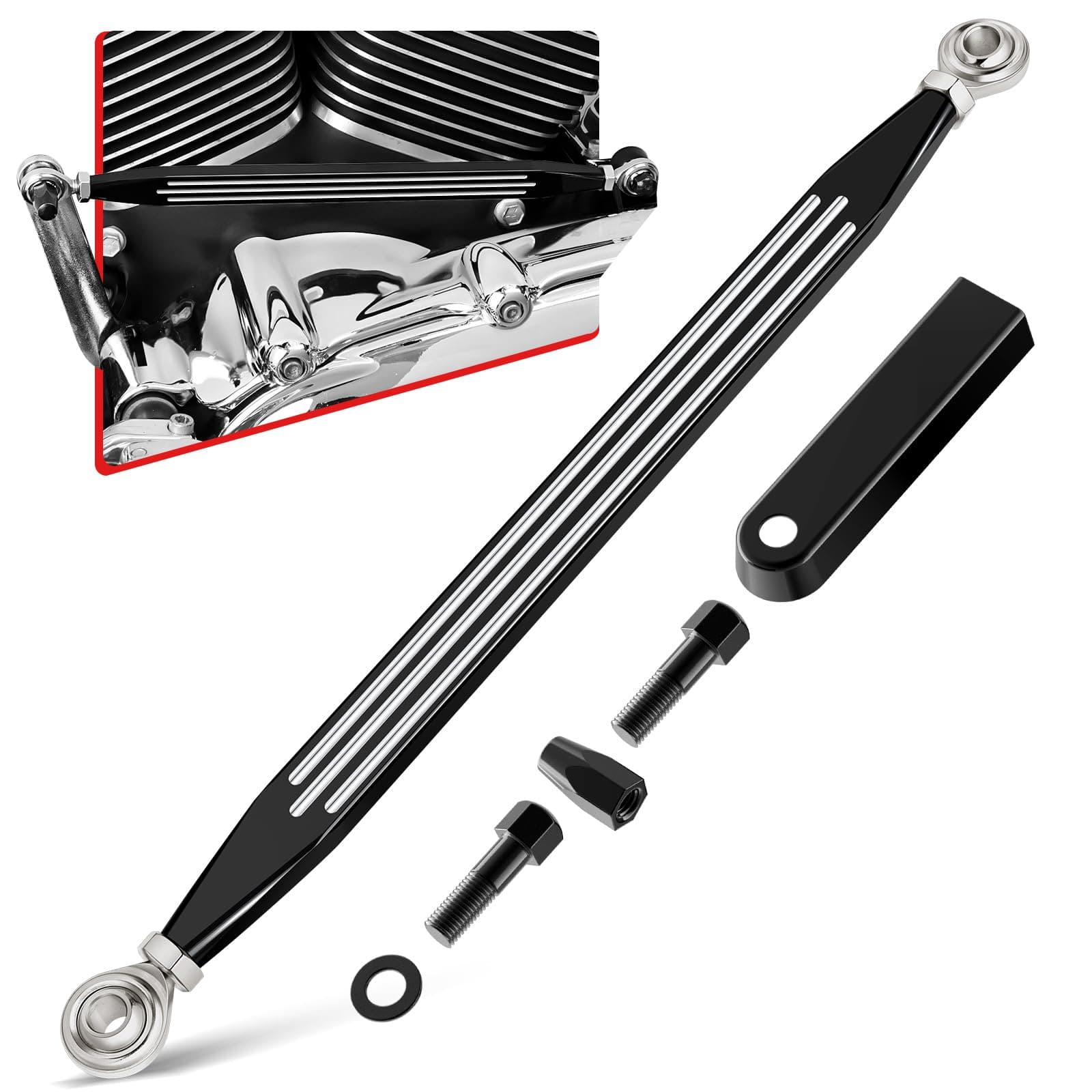 Amazicha Black Shift Linkage Compatible for Harley Davidson Softail Touring Road King Electra Glide Road Glide 1980-2024