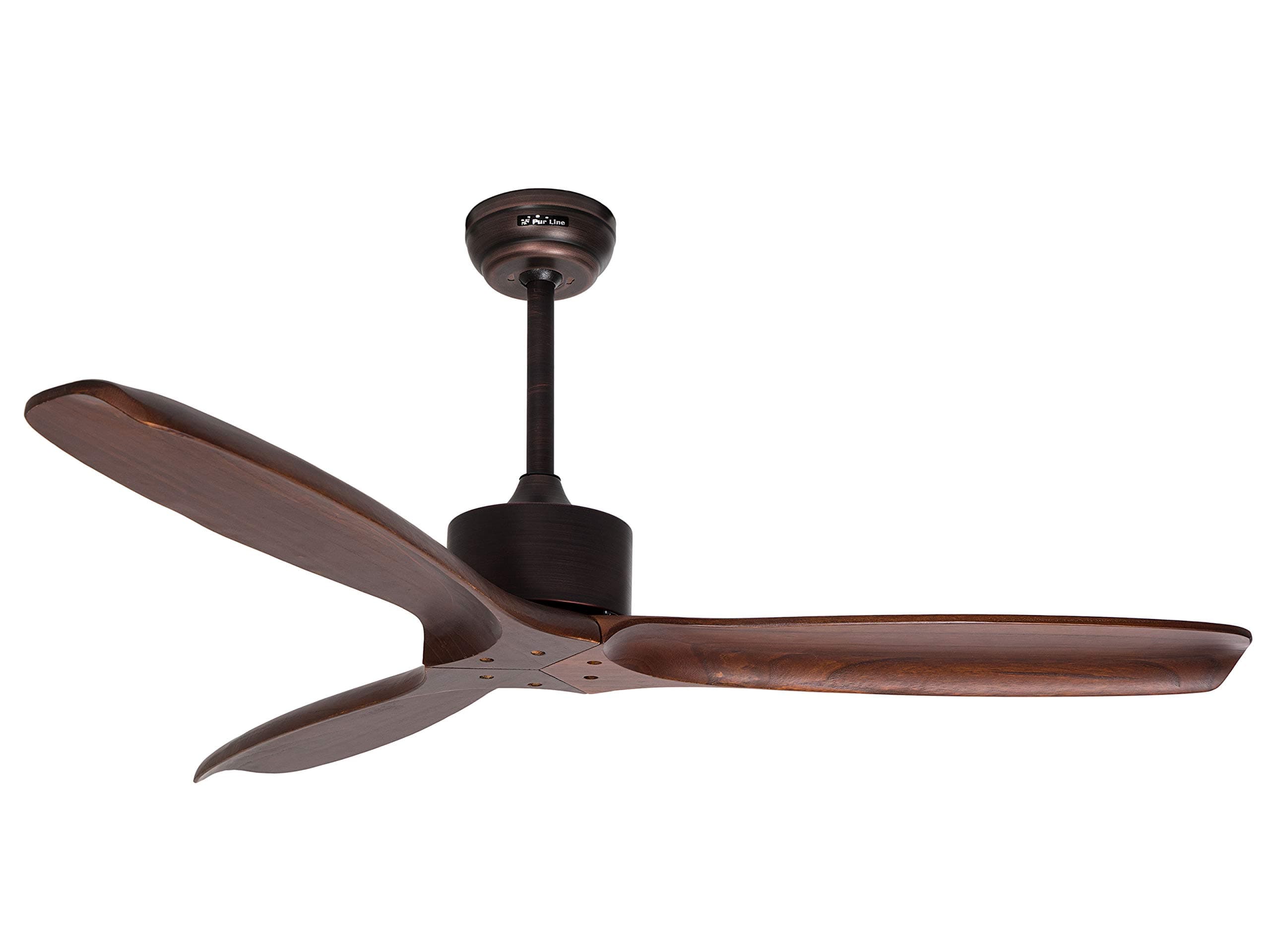 PURLINE Super Quiet Ceiling Fan with Wooden Blades and Low Power Remote Control 35 W