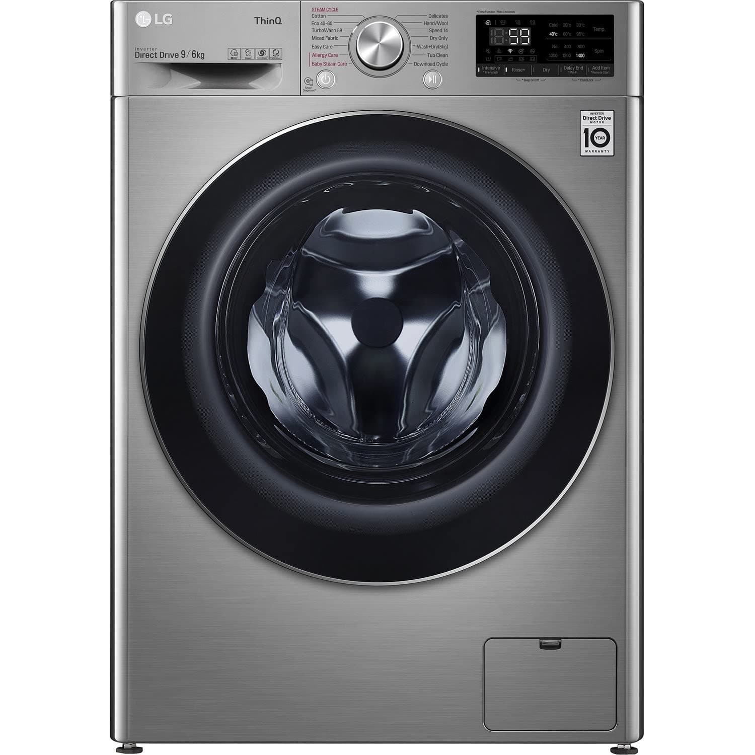 LG FWV796STSE Freestanding Washer Dryer 9KG 1400RPM Graphite