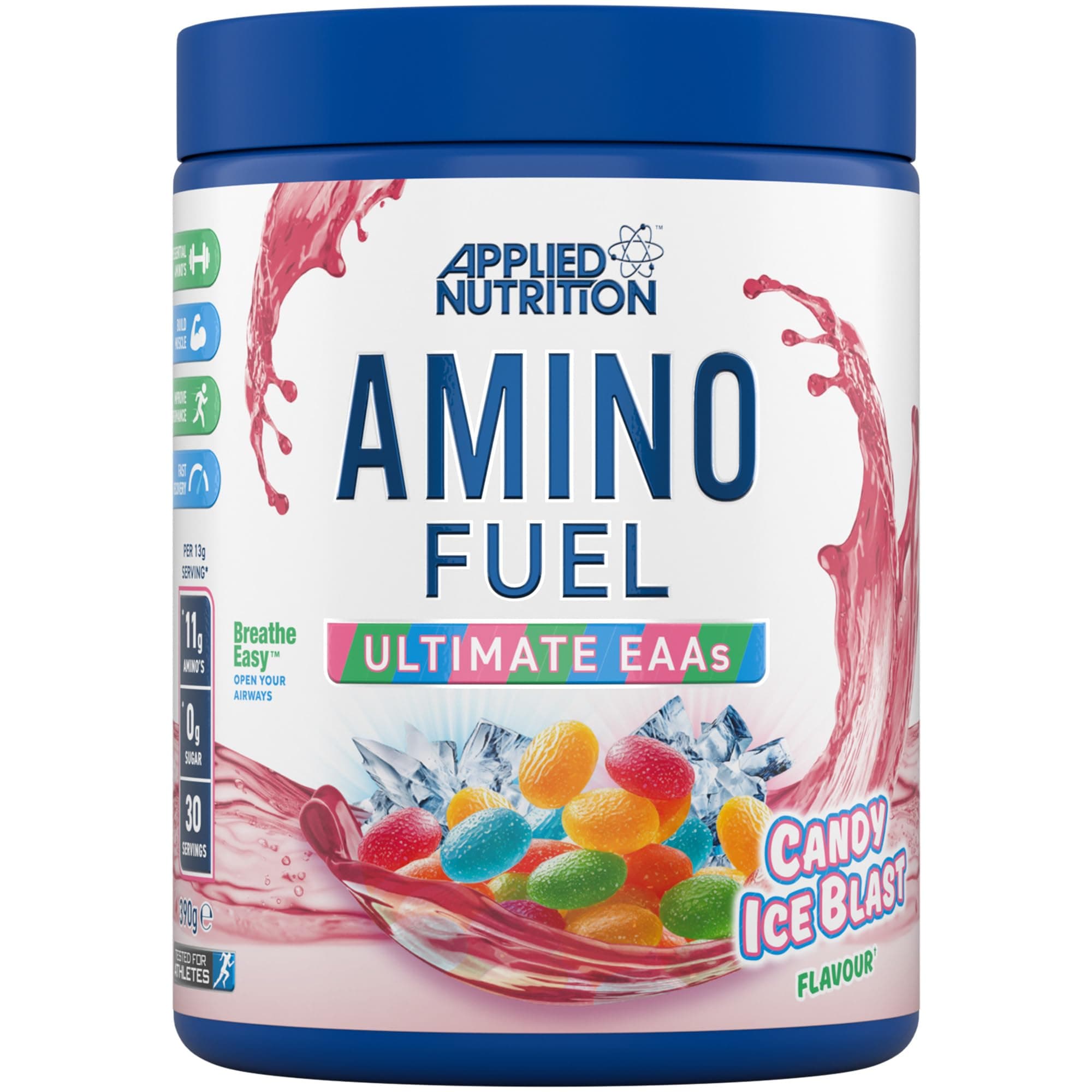 Applied Nutrition Amino Fuel - Amino Acids Supplement, EAA Essential Amino Acids Powder, Muscle Fuel & Recovery (390g - 30 Servings, Candy Ice Blast)