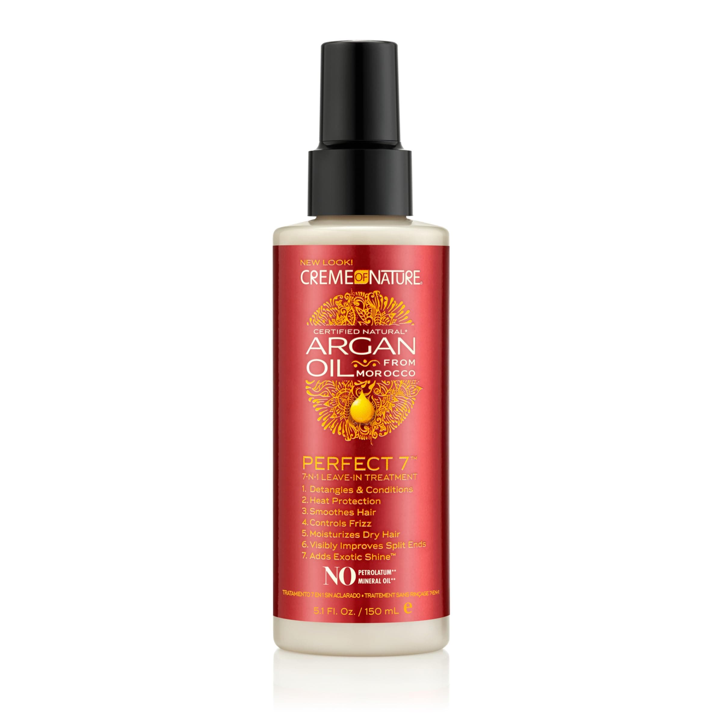 Perfect 7™ Leave-In Treatment, 7-in-1 Spray For Frizz-Control, Protects From Heat and Detangles, Infused with Argan Oil, 5.1 fl oz
