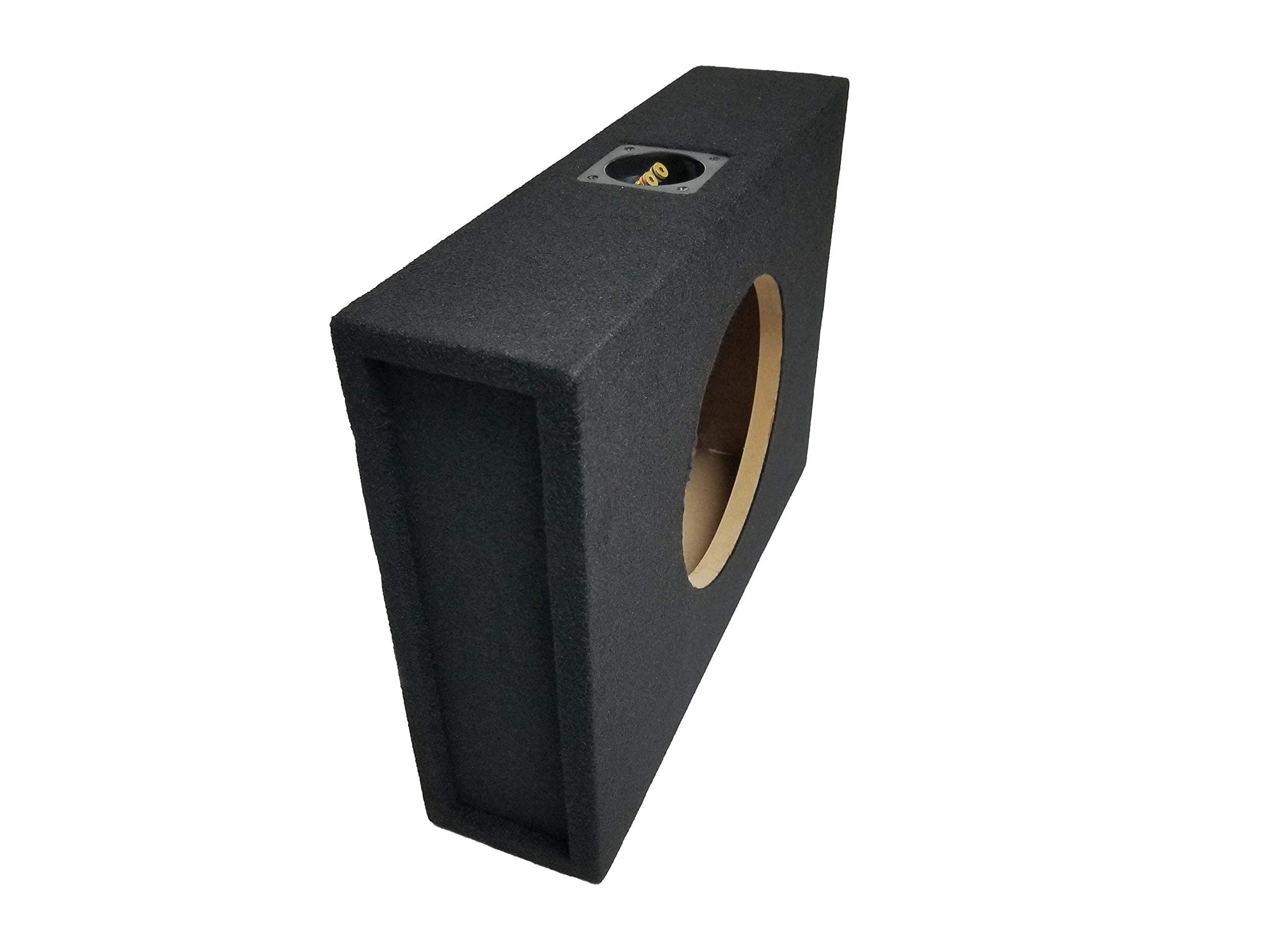 Single Chuchero Shallow Small Car Powered Subwoofer Box - Enclosure Pro Tuned Speaker Box Terminals - 10 Inch Sub Box - Sealed BR10SME