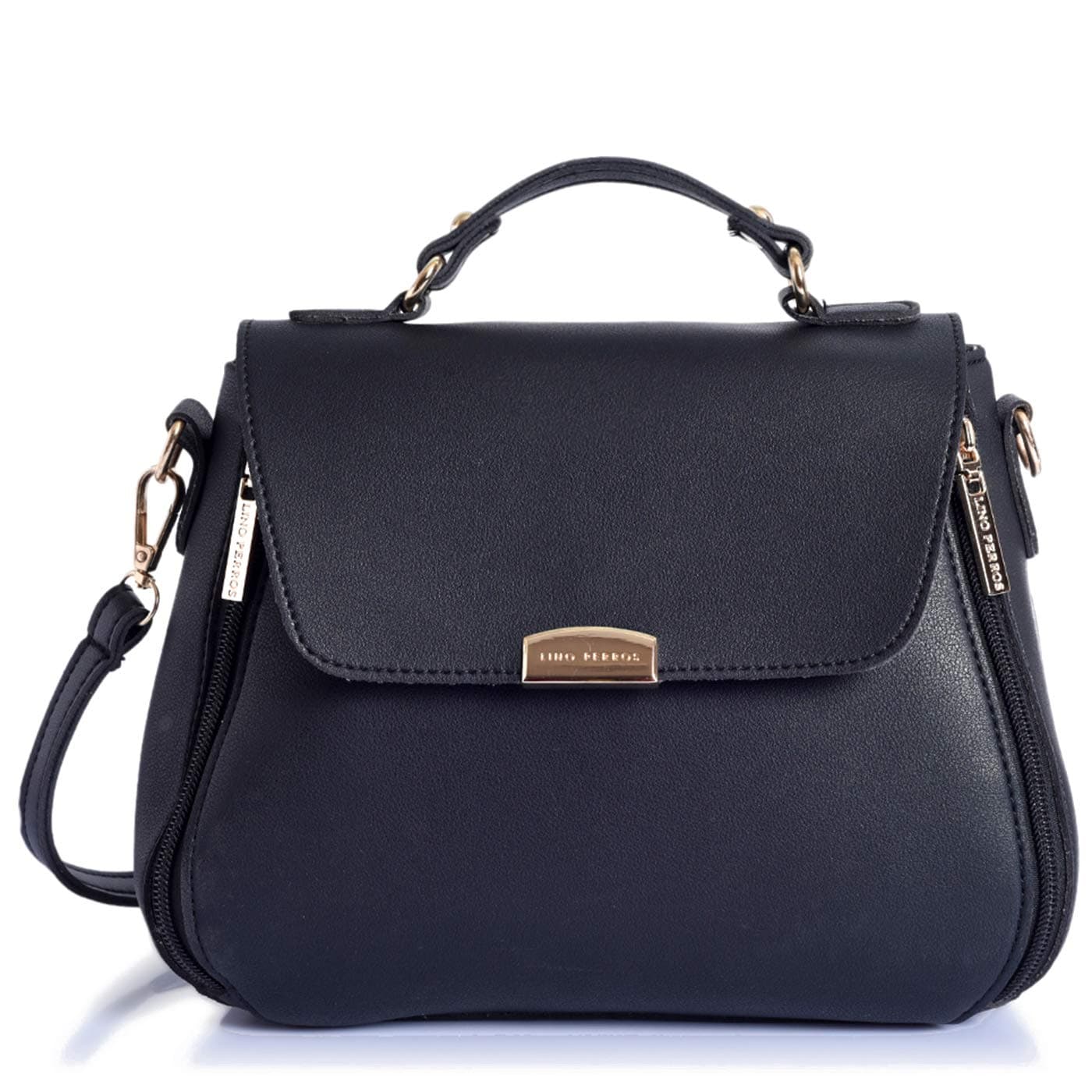 ino Perros Lavendar Leatherette Satchel (BLACK) ITEM NAME- LWHB02236