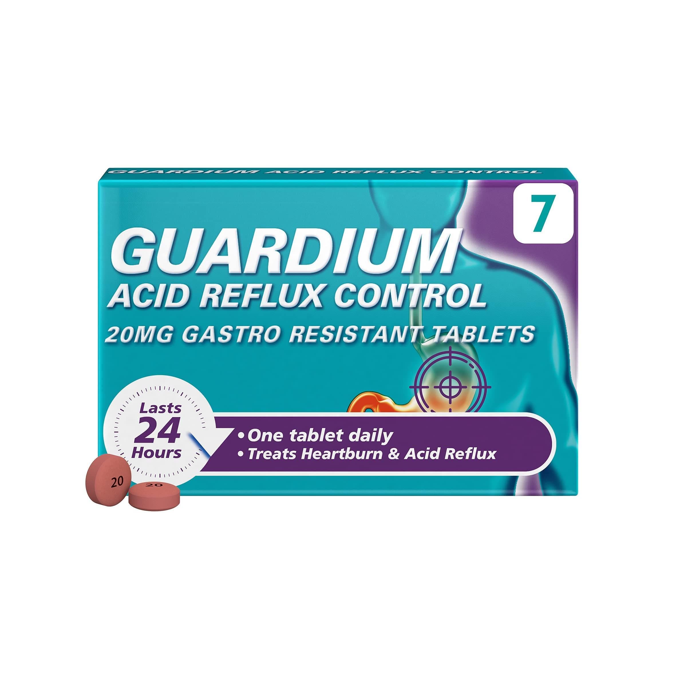 Guardium Tablets, 7 Gastro Resistant Tablets, Acid Reflux Tablets, Indigestion Tablets, Heartburn Tablets, Esomeprazole, Gerd, Gord, 24 Hour Protection, Antacids, Digestion and Nausea  CALEB TREEZEOrganic Farm Stops Acid Reflux Organic and Natural - 8 oz