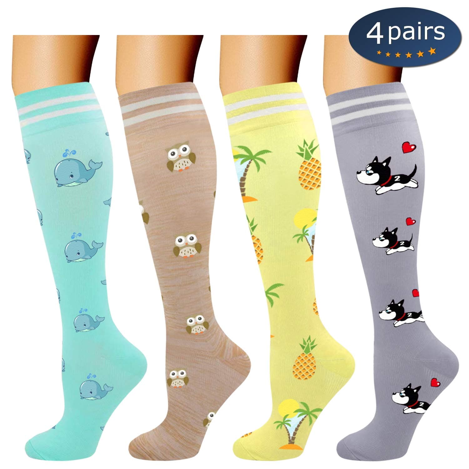 Compression Socks,15-20 mmHg Best Graduated Athletic Socks for Women & Men