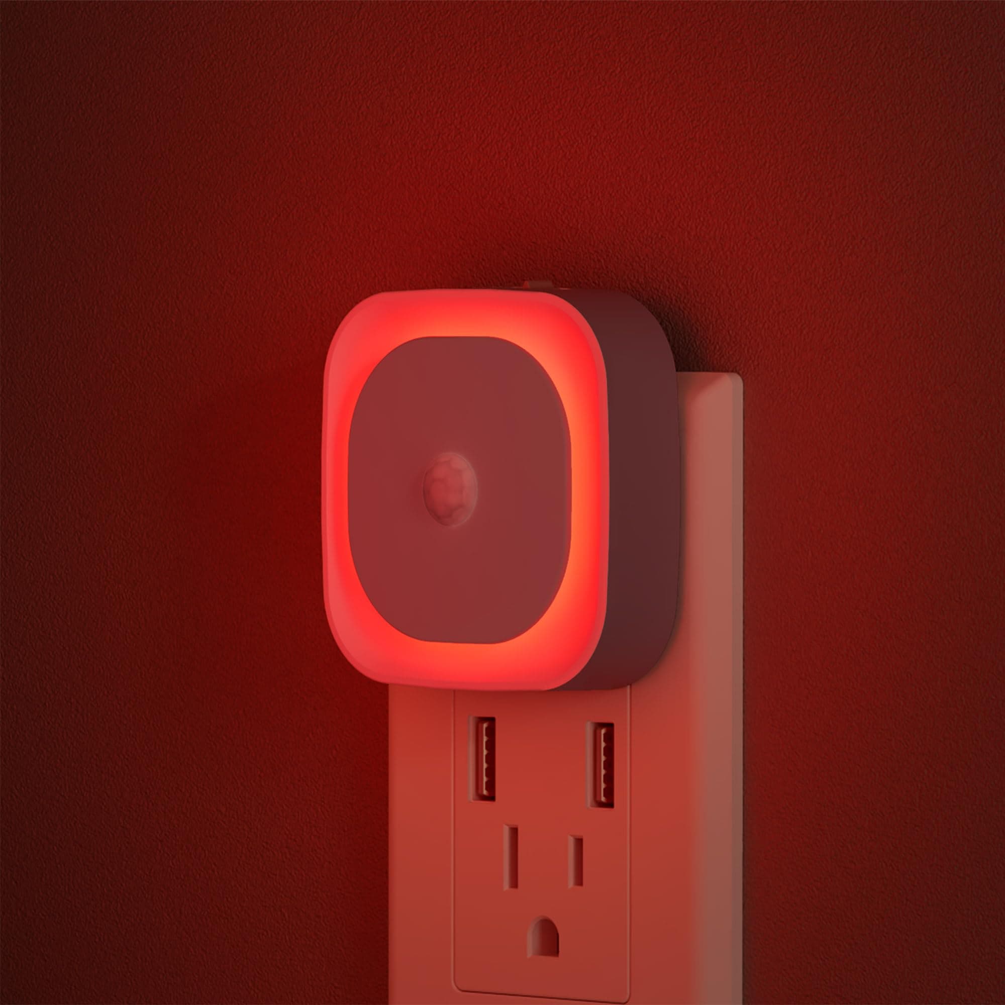 2 Pack Multi-sensor Red Night Light