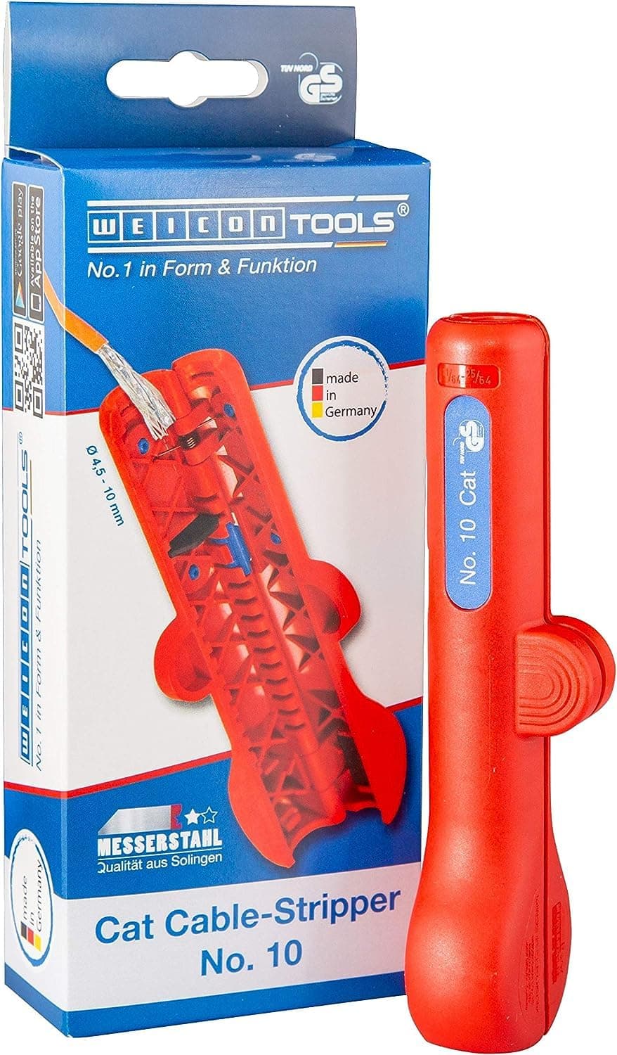 Cat Cable Stripper No.10 - Network Cable Stripper, Practical Stripper for Data Cables Network Cables Cat 5, 6 and 7, Red