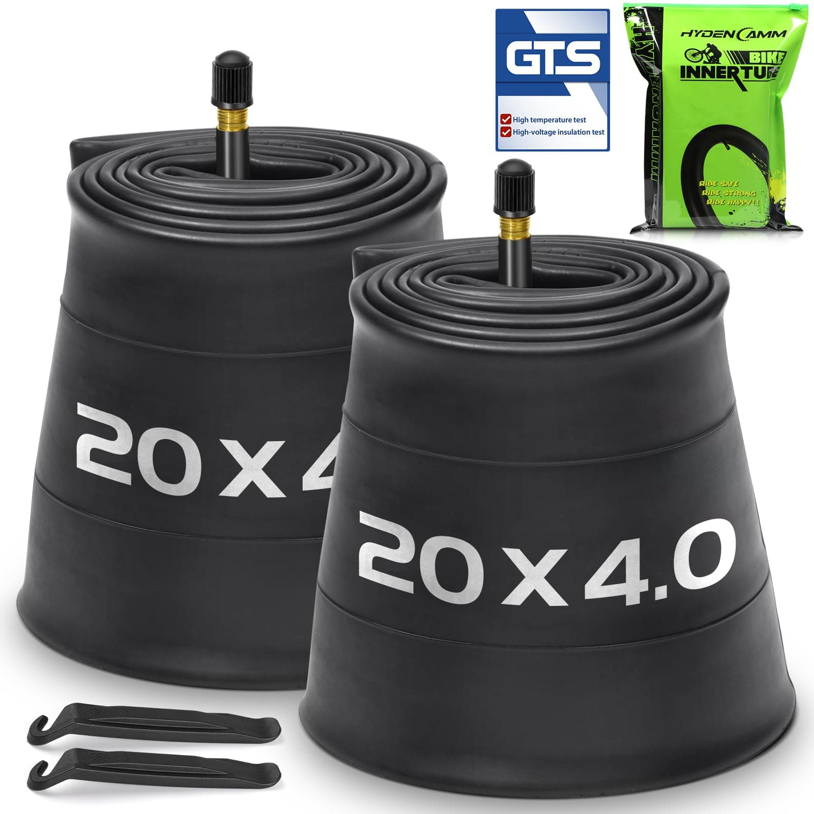 1/2/4 Pack 20x4 26x4.0 Fat Bike Tube with AV 32mm Schrader Valve, Premium Butyl Rubber Fat Tire Bike Tubes with Tire Levers, 20, 26x3.5-4.5 Bike Tube for Road/MTB/E Bike